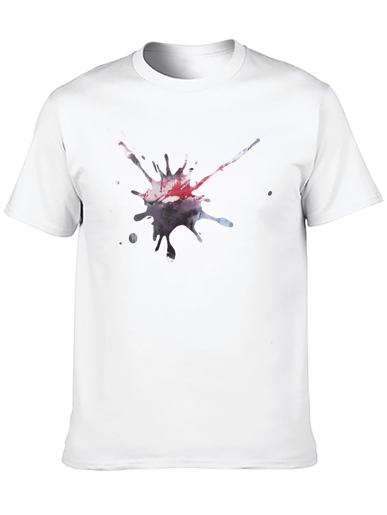 Black Men's Black T-Shirt with Artistic Splatter Design view 10