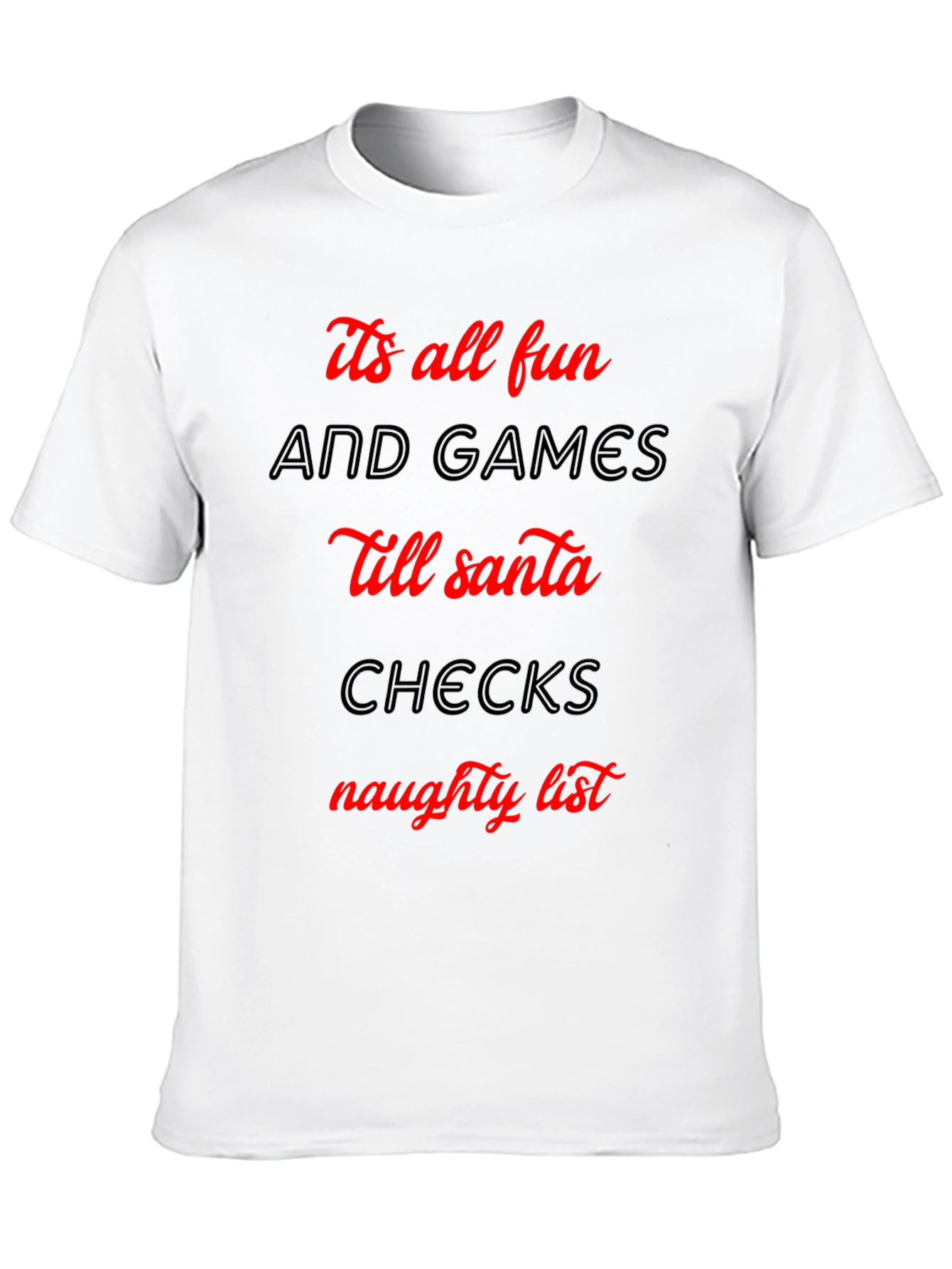 Black Funny Christmas Naughty List Graphic T-Shirt view 10