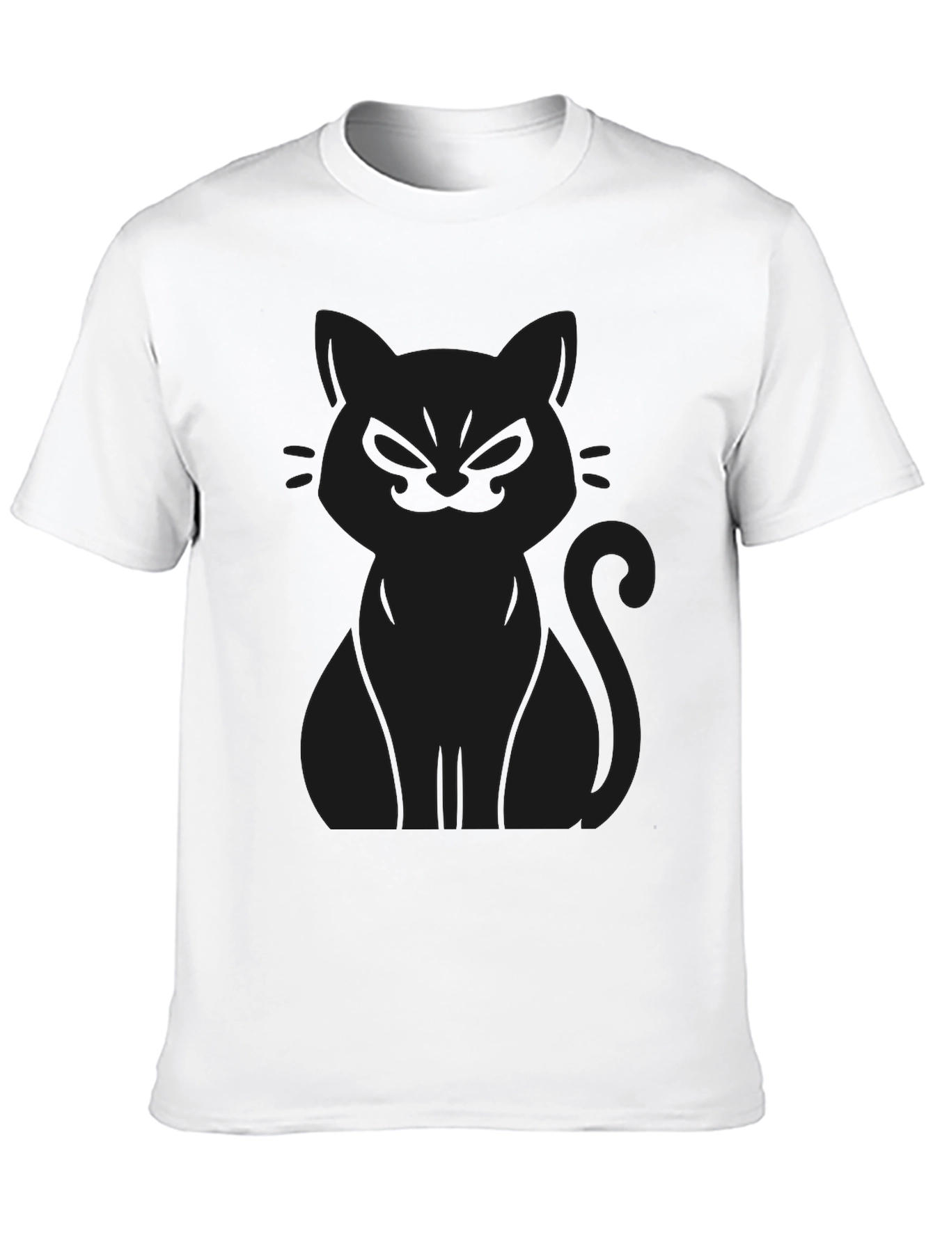 Black Men's Black Cat Graphic Tee - Soft Cotton Blend view 10