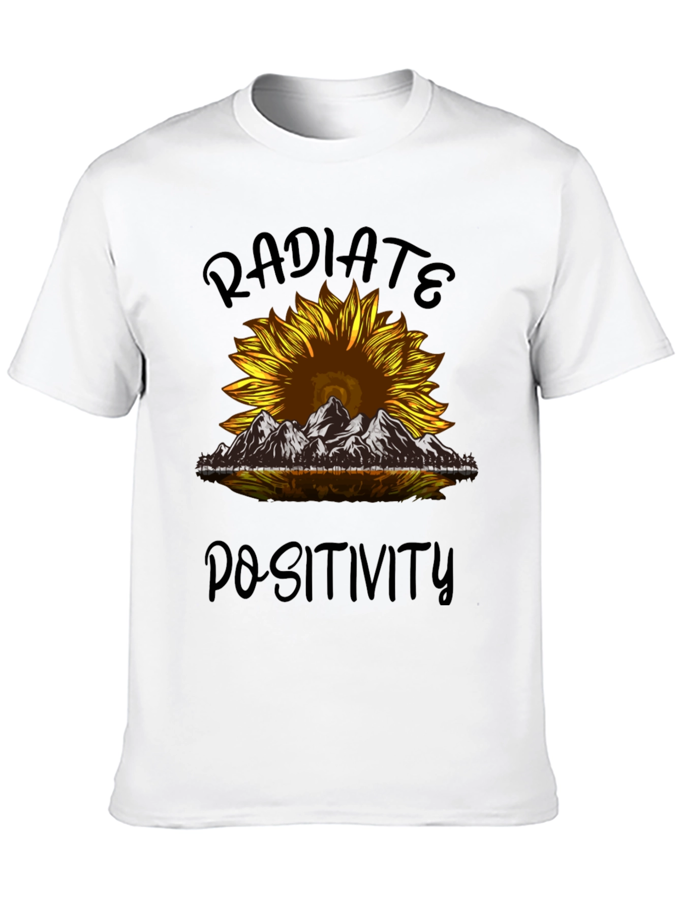 Black Radiate Positivity Sunflower Graphic T-Shirt view 10