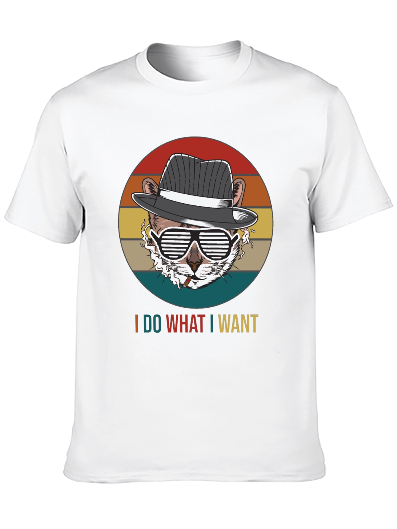 Black I Do What I Want T-Shirt: Cool Cat Design view 10