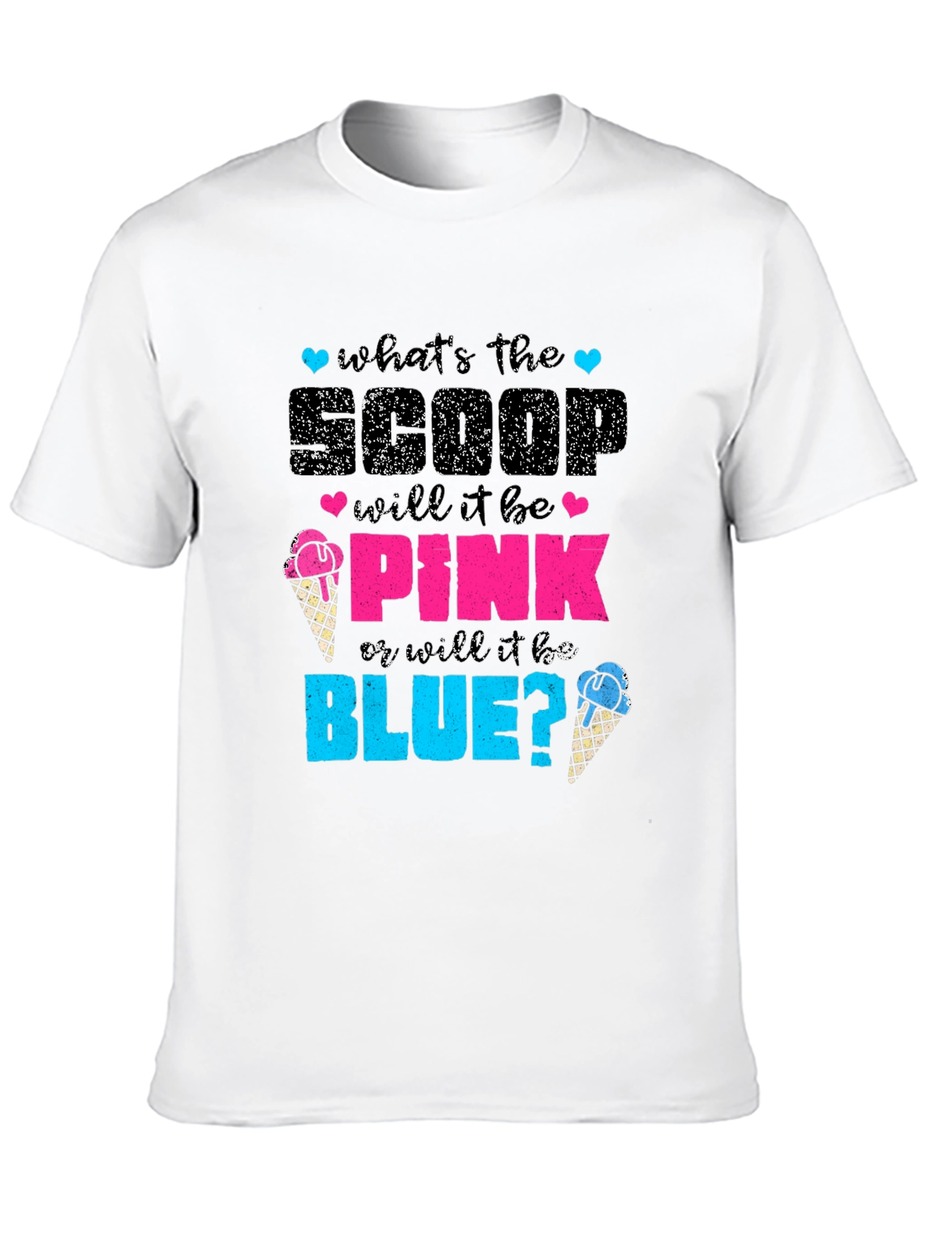Gender Reveal T-Shirt: Pink or Blue Ice Cream Scoop - 10