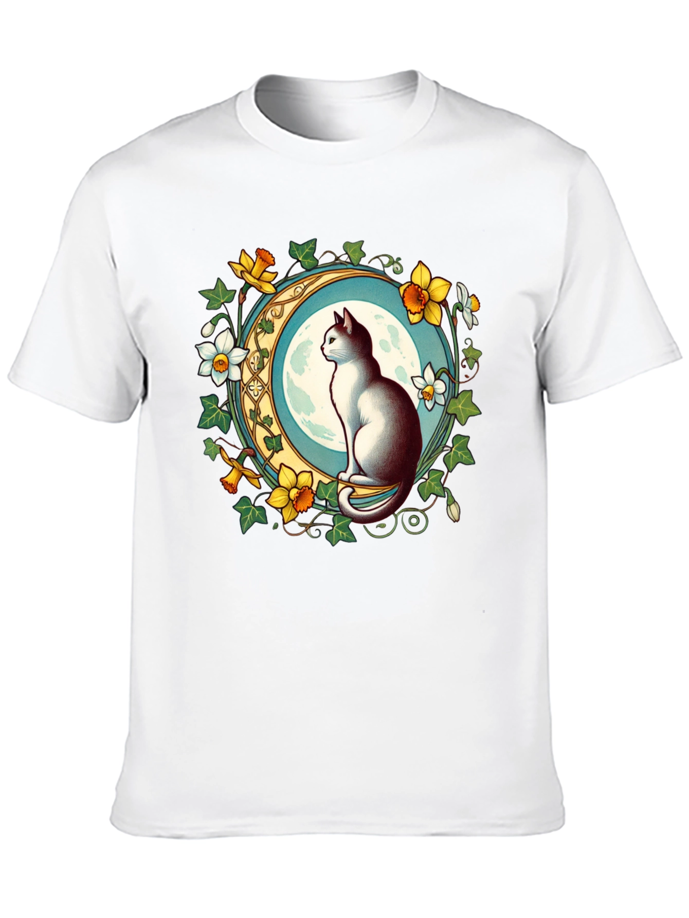 Black Cat and Moon Graphic T-Shirt view 10