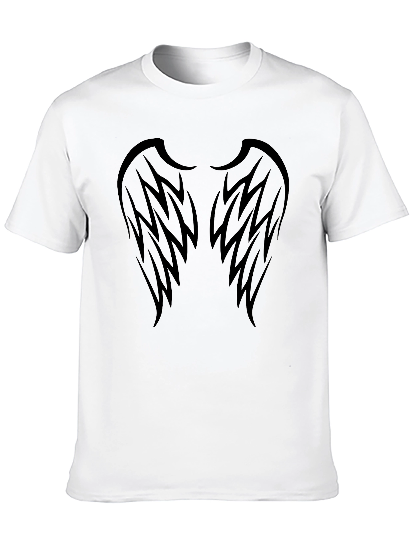 Black Black T-Shirt with Wings Graphic view 10