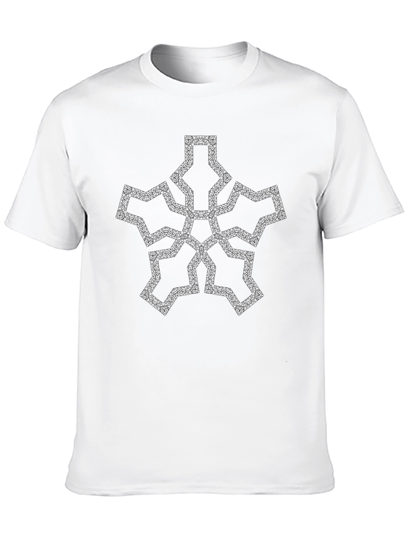 Black Geometric Celtic Knot Star Graphic Black Tee view 10