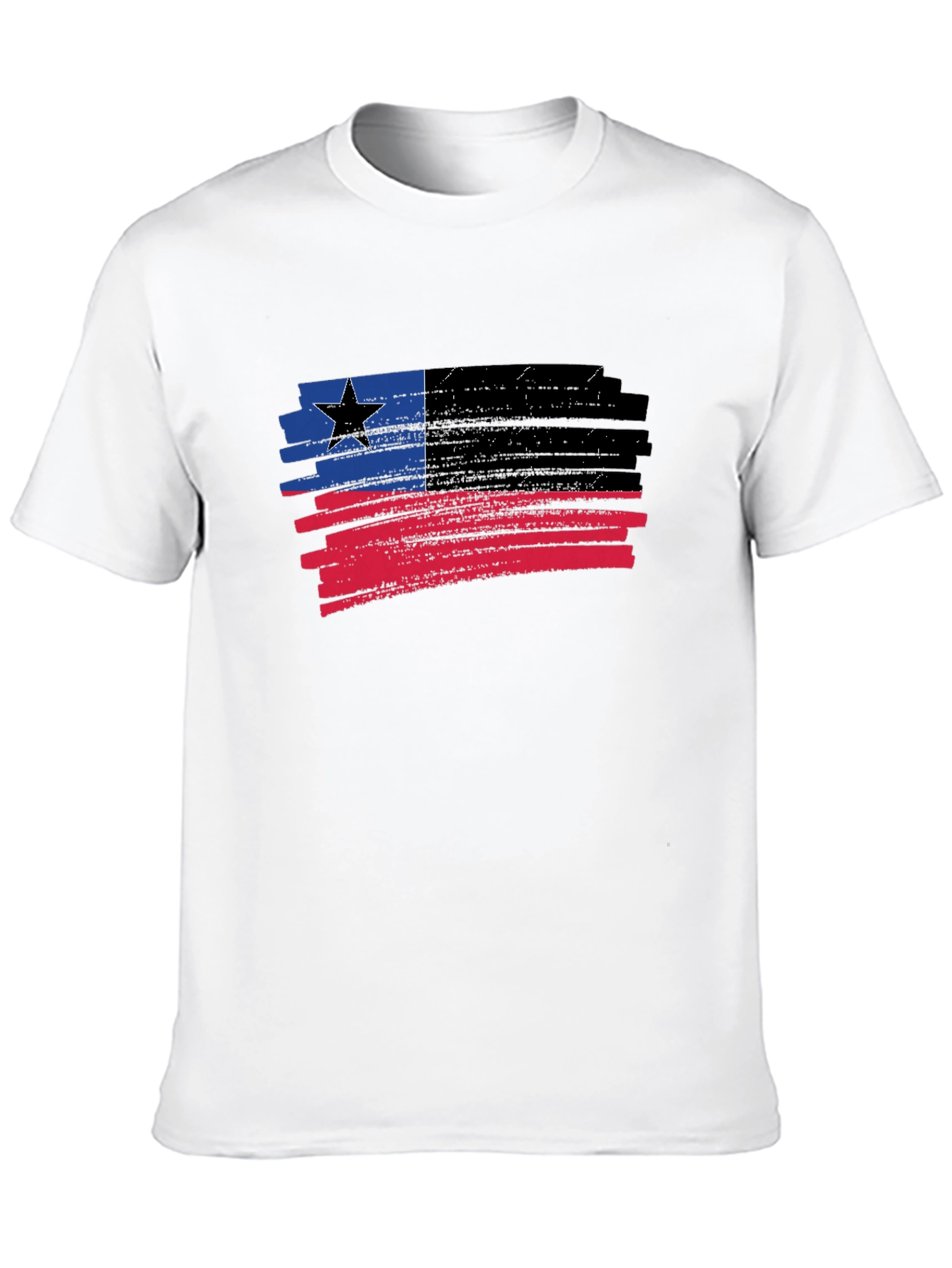 Black Distressed Grunge Flag T-Shirt - Black view 10