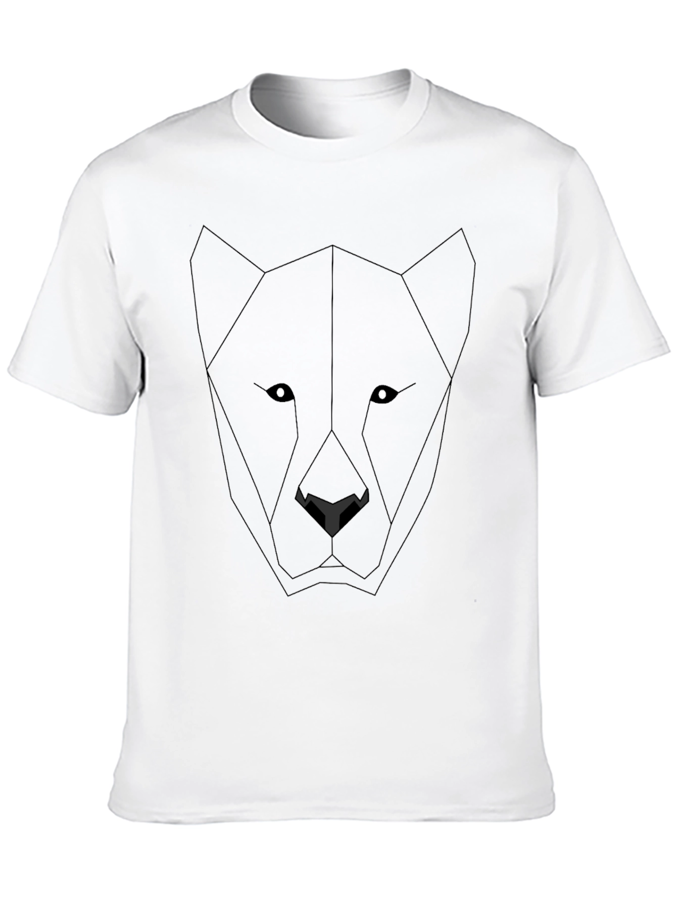 Black Geometric Panther Graphic Tee - Modern Black T-Shirt view 10