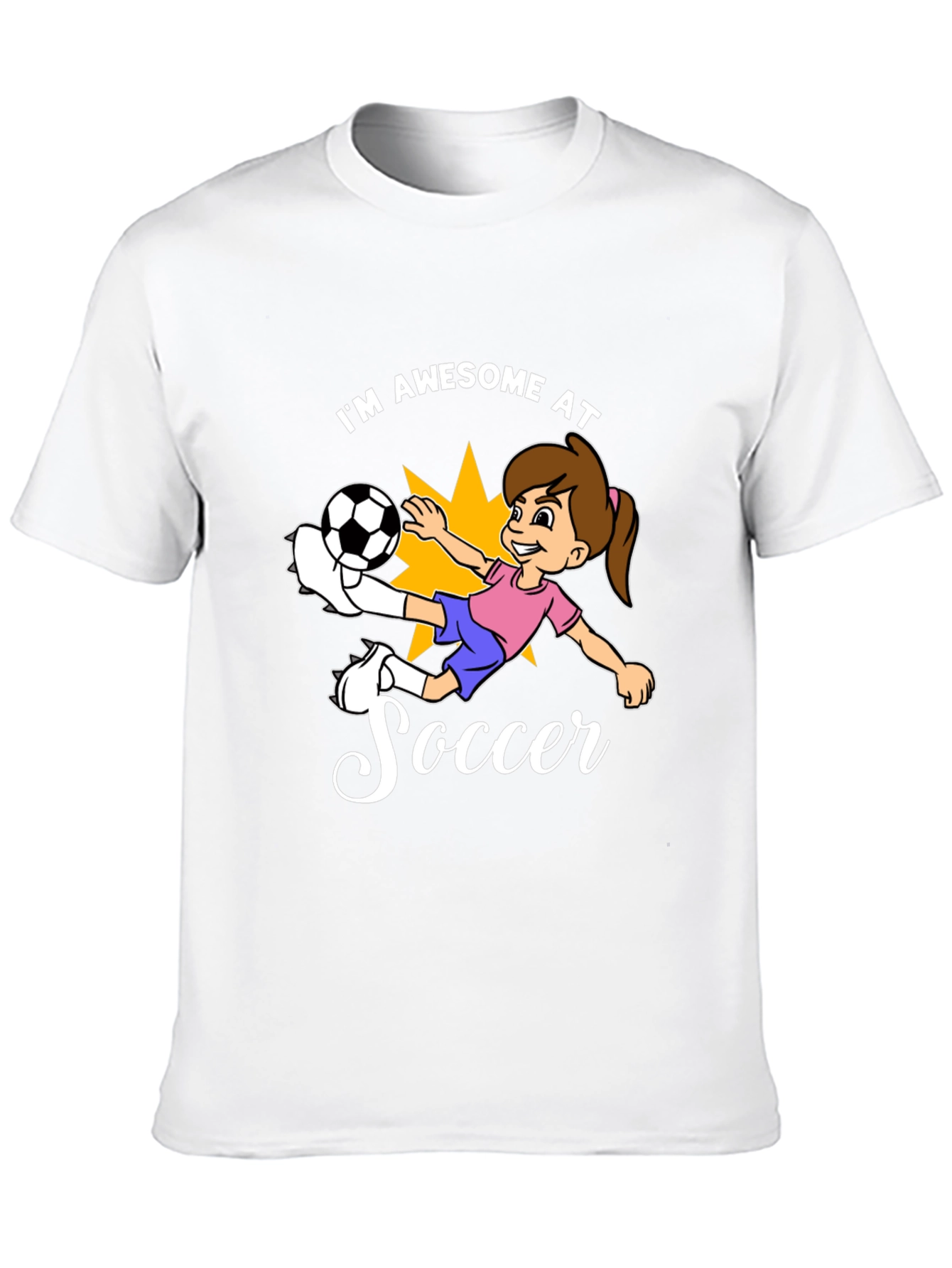 Black Awesome Soccer Girl Black T-Shirt view 10