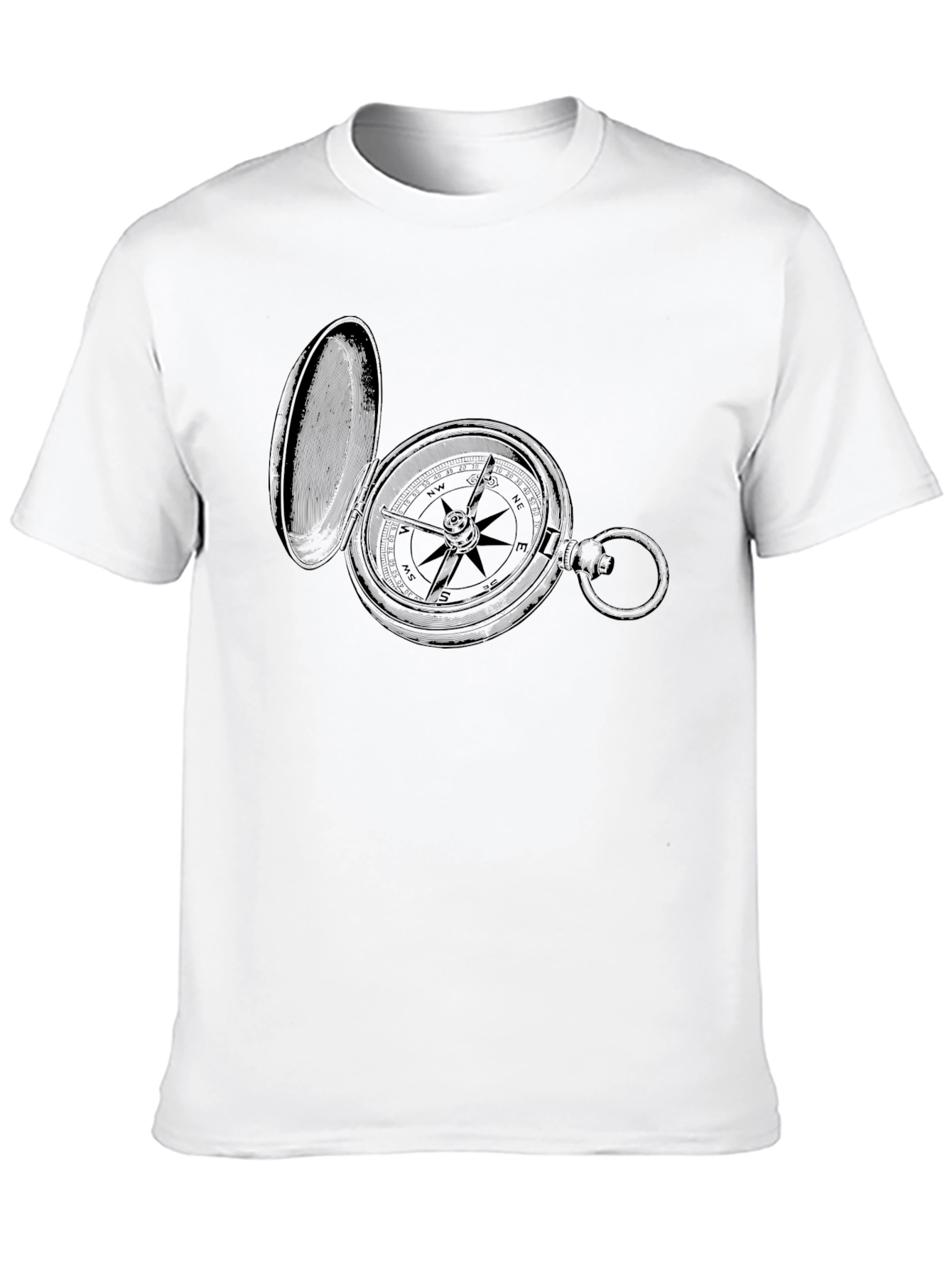 Black Vintage Compass Graphic T-Shirt - Black view 10