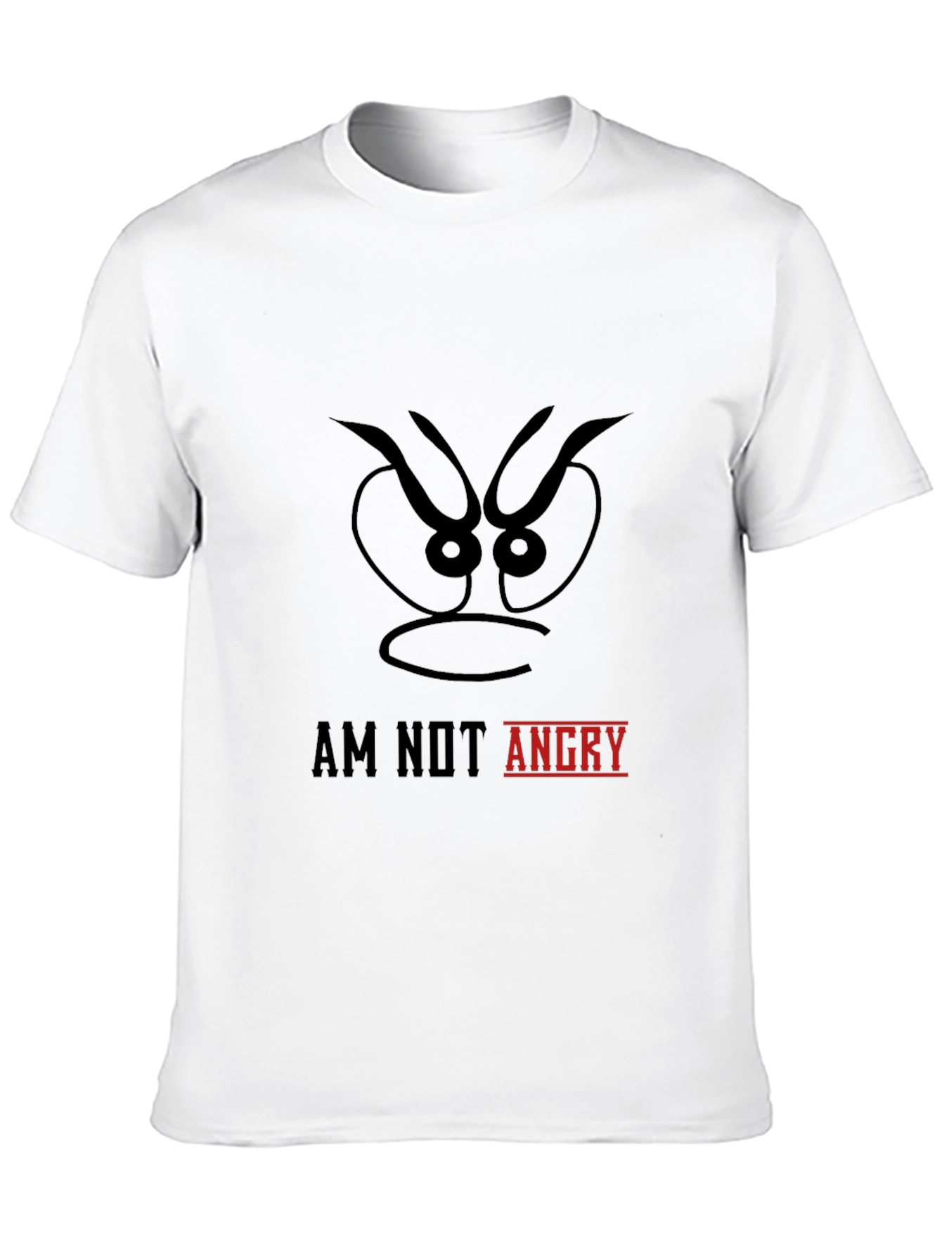 Black Am Not Angry Graphic Tee - Mens Black Cotton T-Shirt view 10