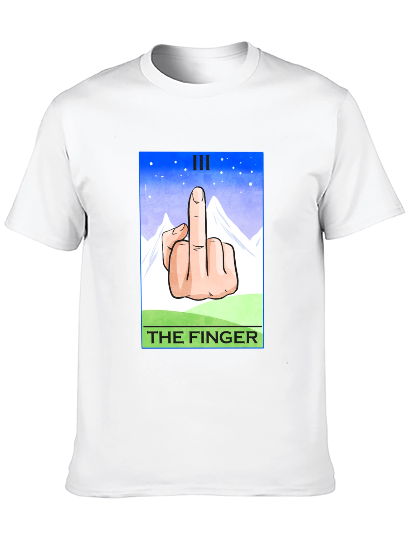 Black The Finger Tarot Card T-Shirt - Funny Graphic Tee view 10