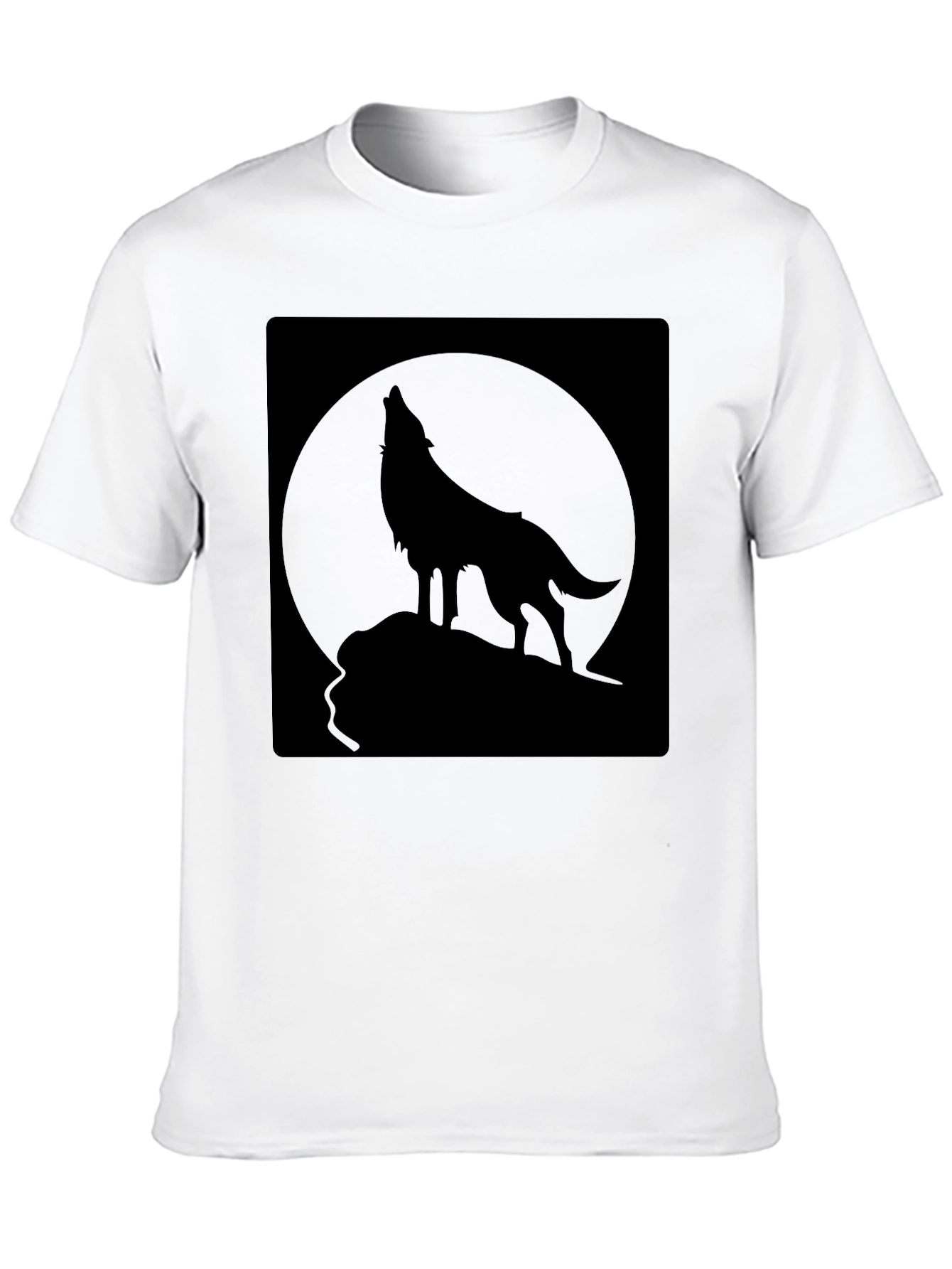 Black Wolf Howling at Moon Graphic Tee - Black view 10