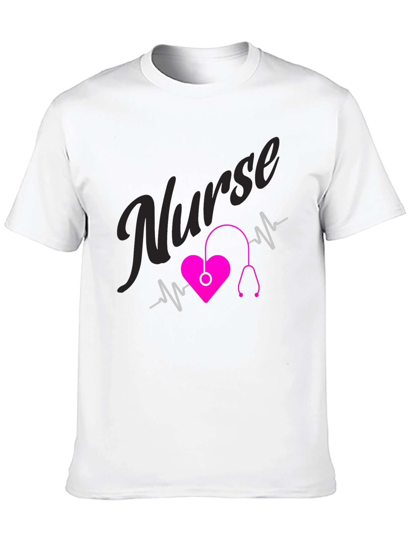 Black Nurse Heartbeat T-Shirt - Medical Professional Tee view 10