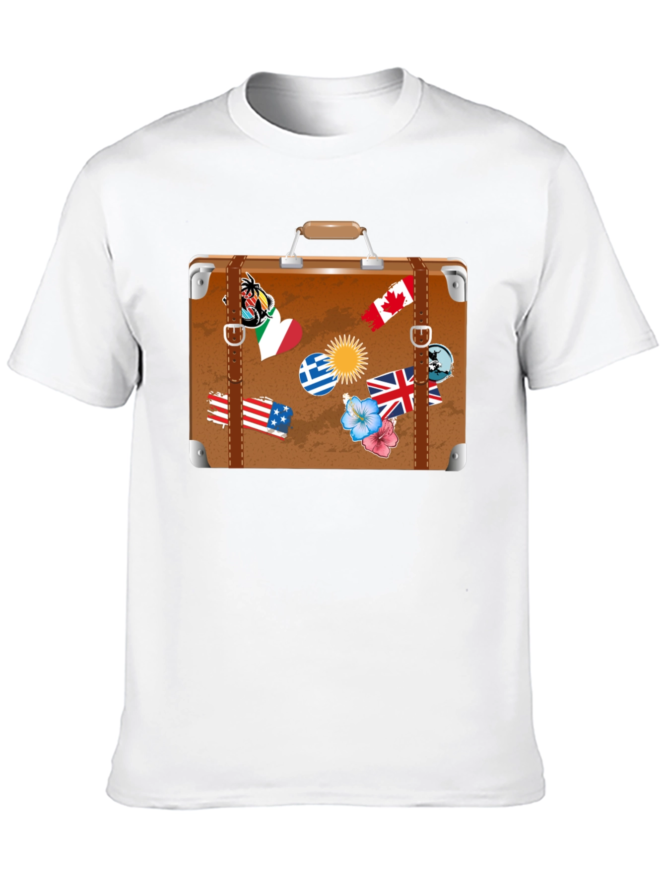 Black Travel Suitcase Graphic T-Shirt - Black view 10