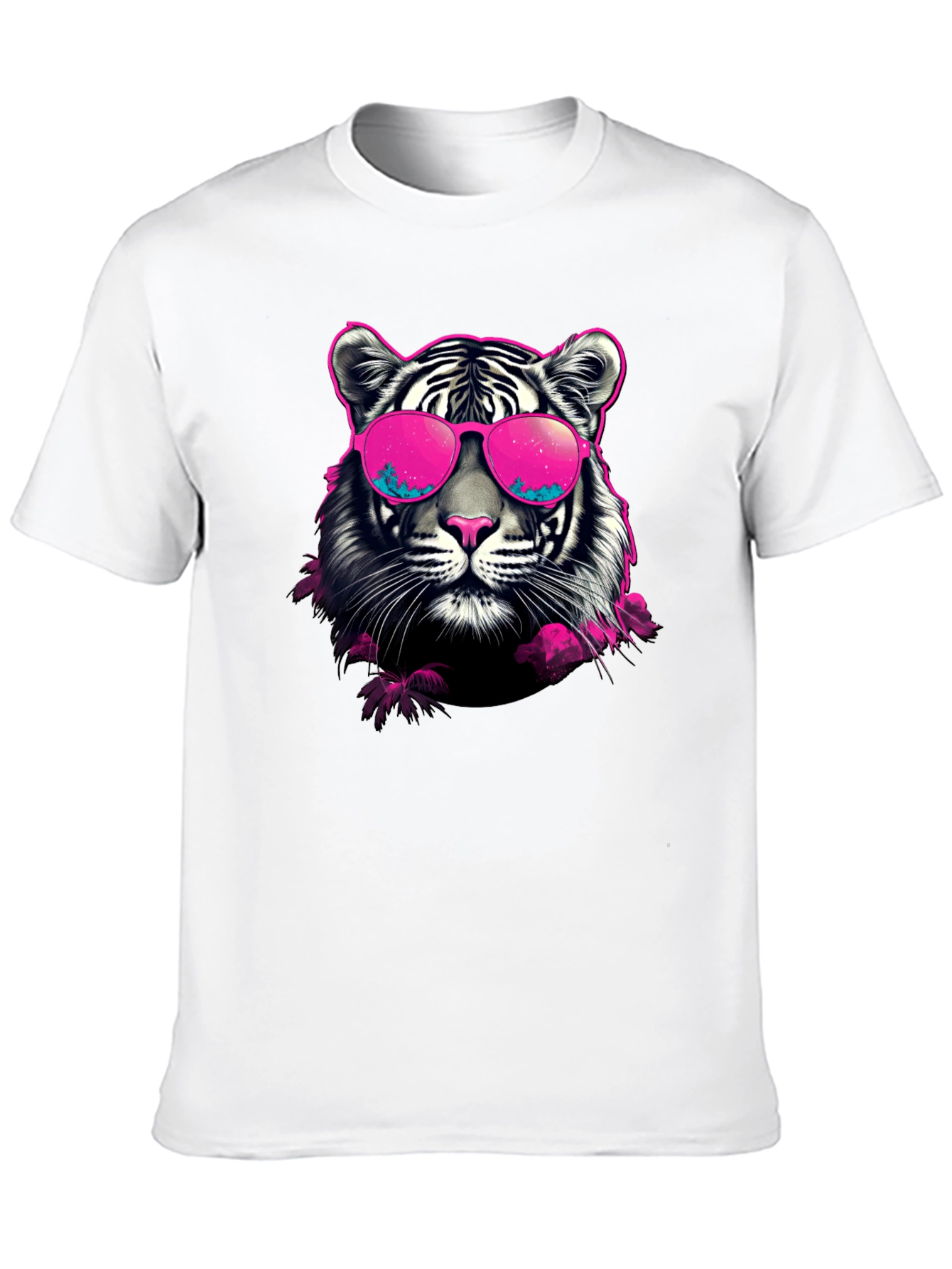 Black Cool Tiger Graphic Print Crew Neck T-Shirt view 10