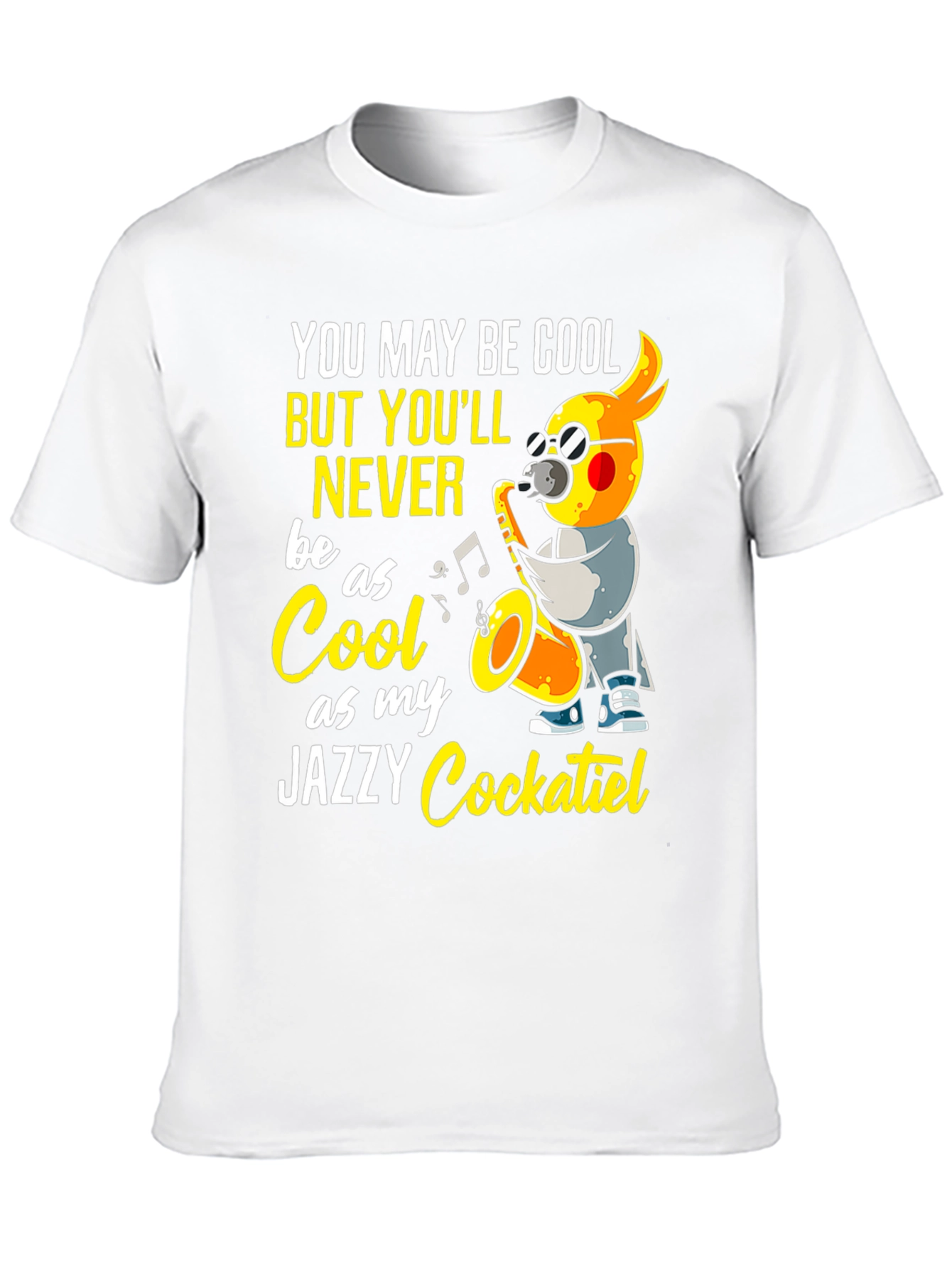 Black Jazzy Cockatiel T-Shirt - Cool Music Bird Tee view 10