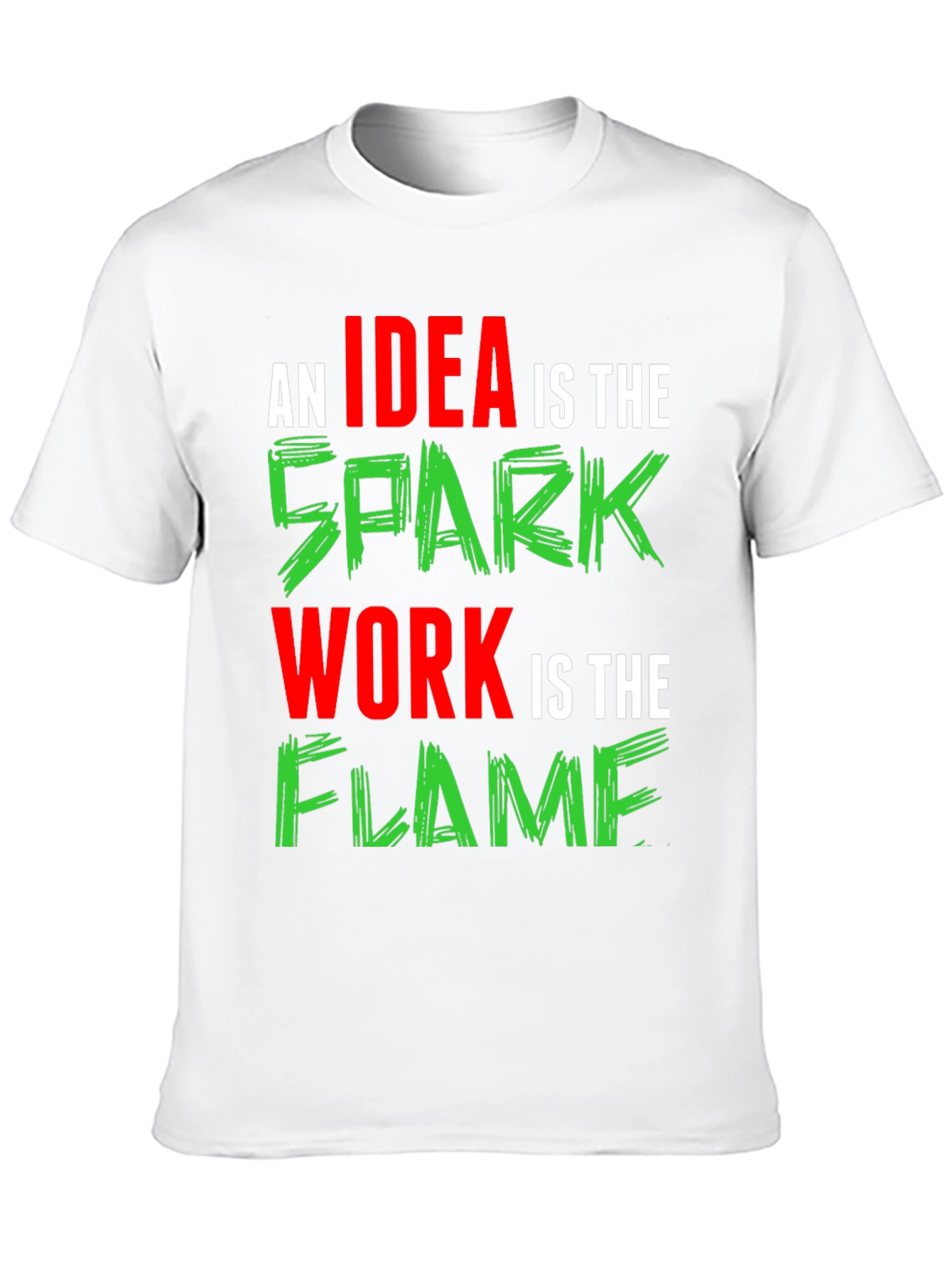 Black Idea Spark Flame Graphic Tee - Black Cotton T-Shirt view 10