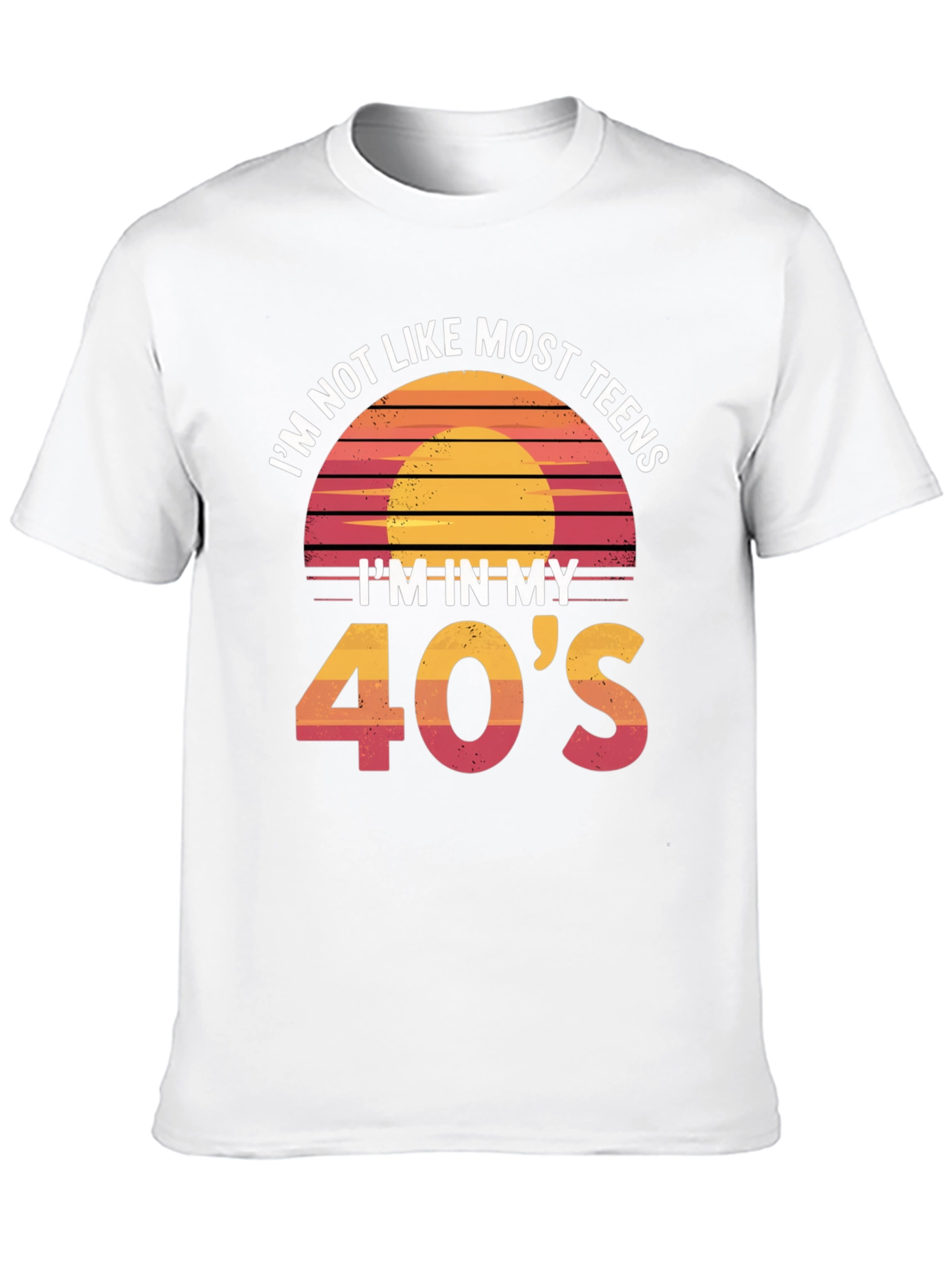 Black Funny 40's Retro Sunset T-Shirt view 10