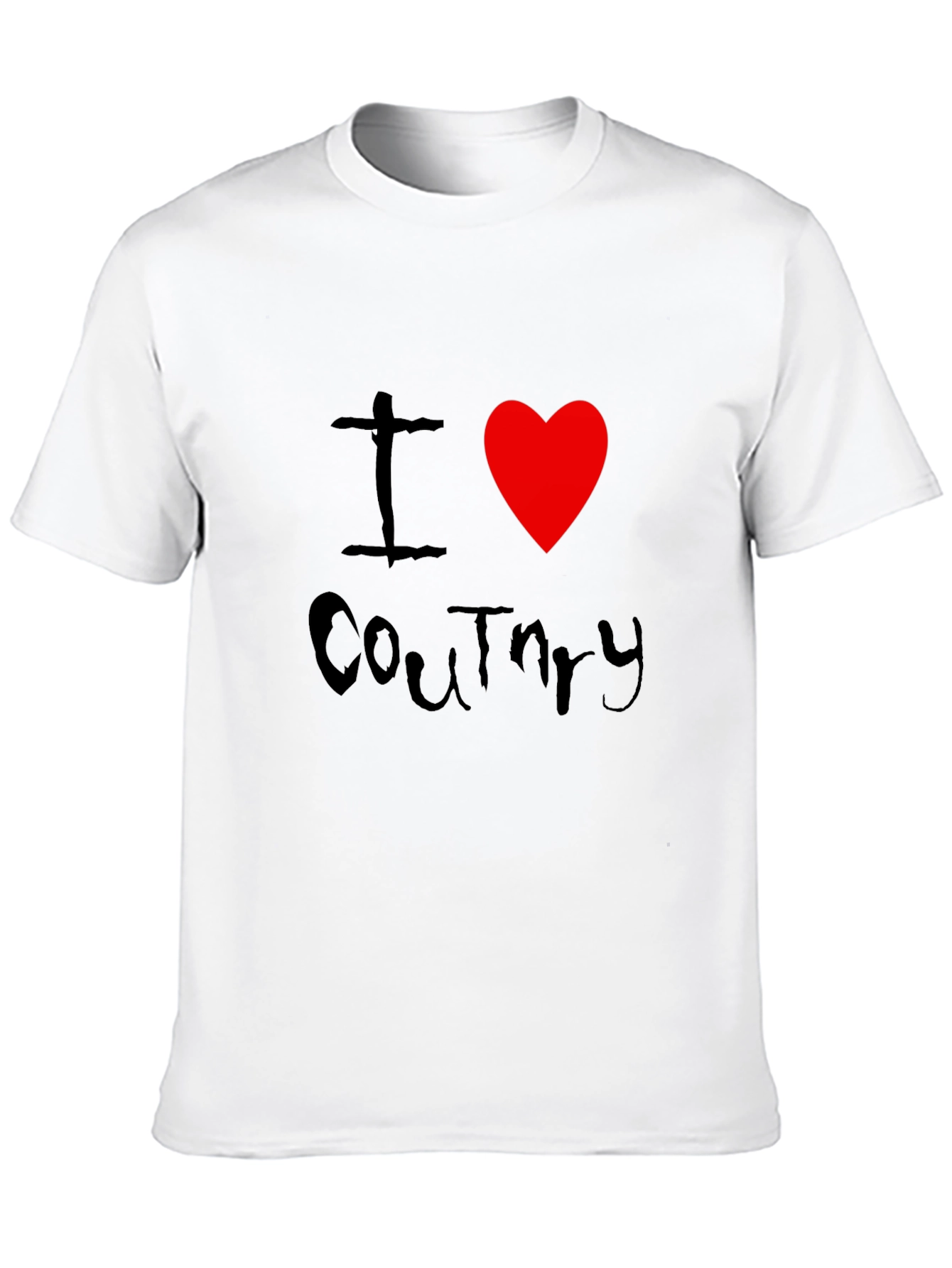 Black I Heart Country Black T-Shirt Graphic Tee view 10