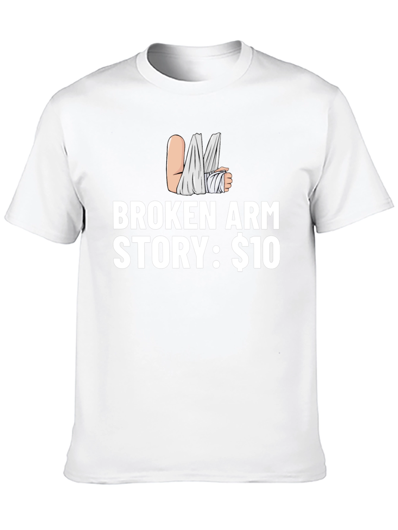 Black Broken Arm Story T-Shirt - Funny Humor Tee view 10