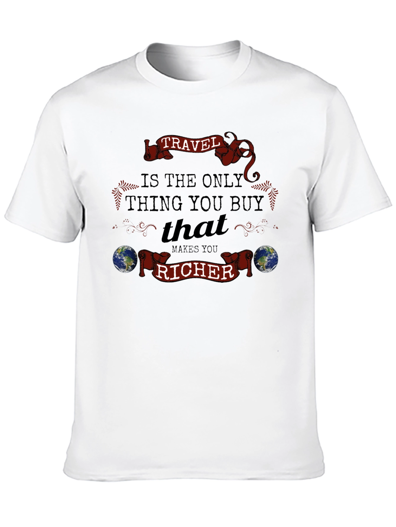 Black Travel Makes You Richer T-Shirt view 10