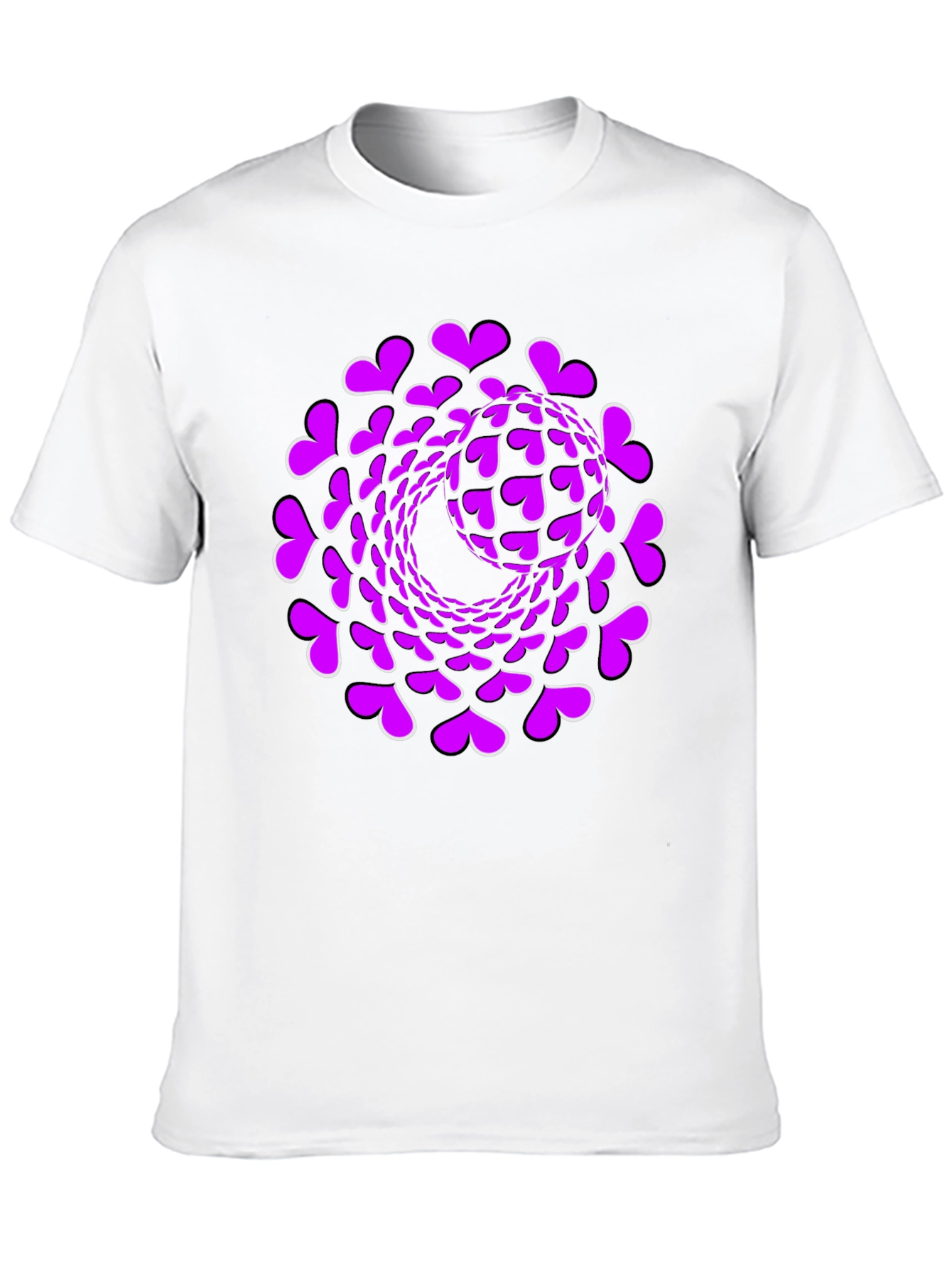 Black Heart Swirl Graphic Black T-Shirt view 10