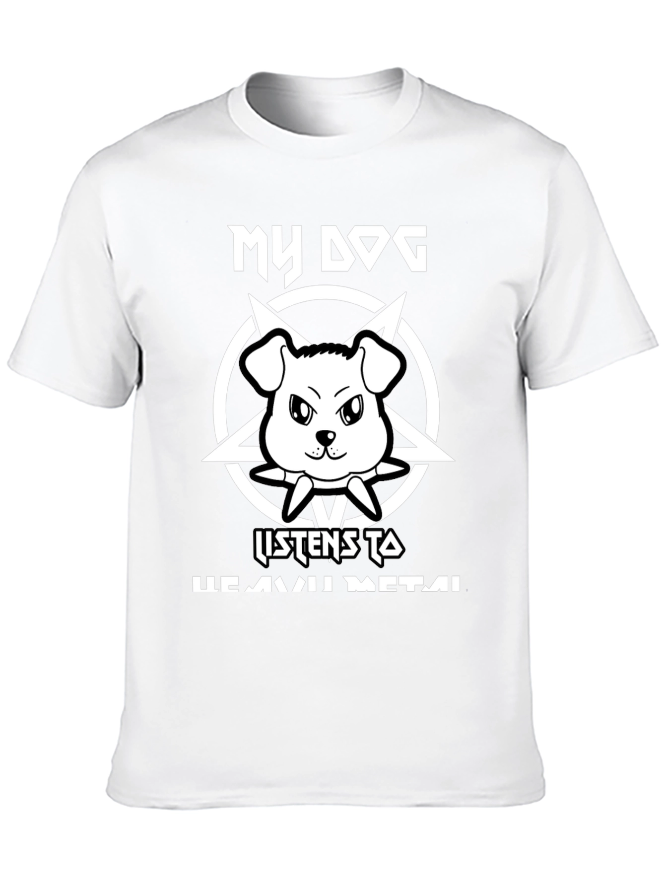 Black My Dog Listens to Heavy Metal Graphic Tee view 10