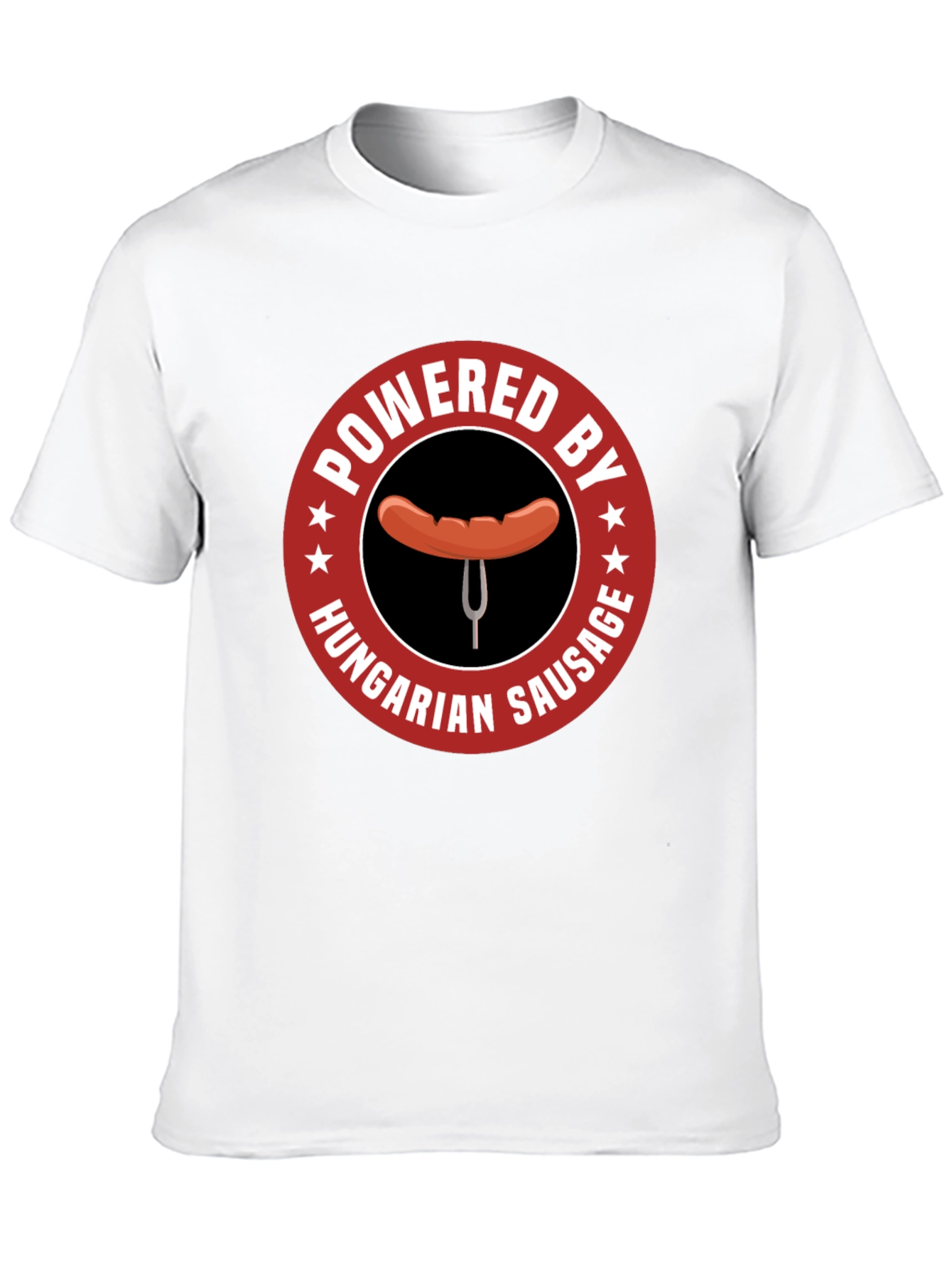 Black Hungarian Sausage T-Shirt - Powered by Funny Tee view 10