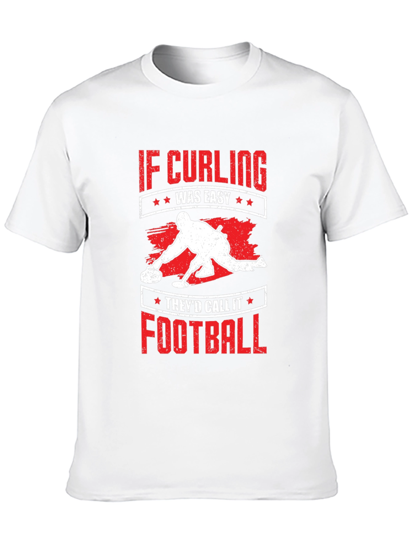 Black Curling T-Shirt - If Curling Was Easy Football view 10