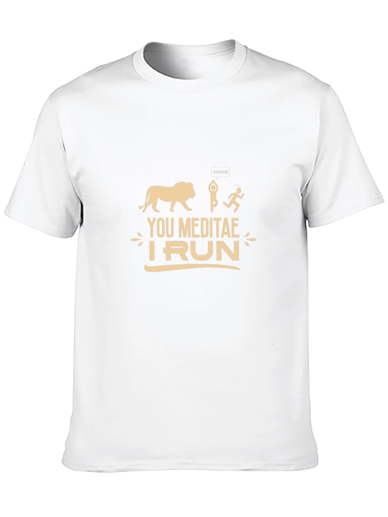 Black Humorous "You Meditate, I Run" Graphic Tee view 10