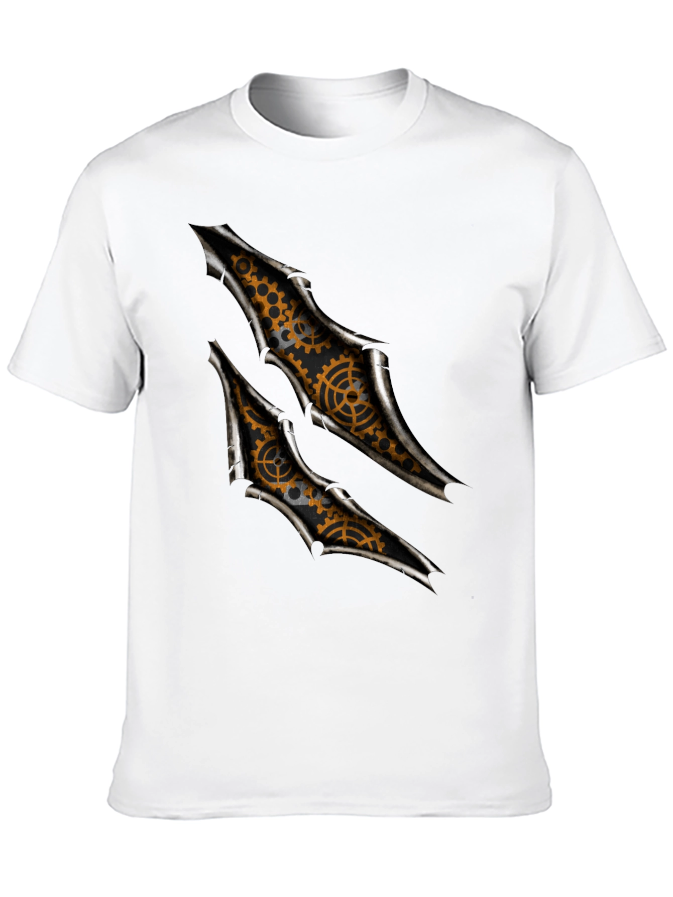 Black Steampunk Gears Graphic T-Shirt view 10