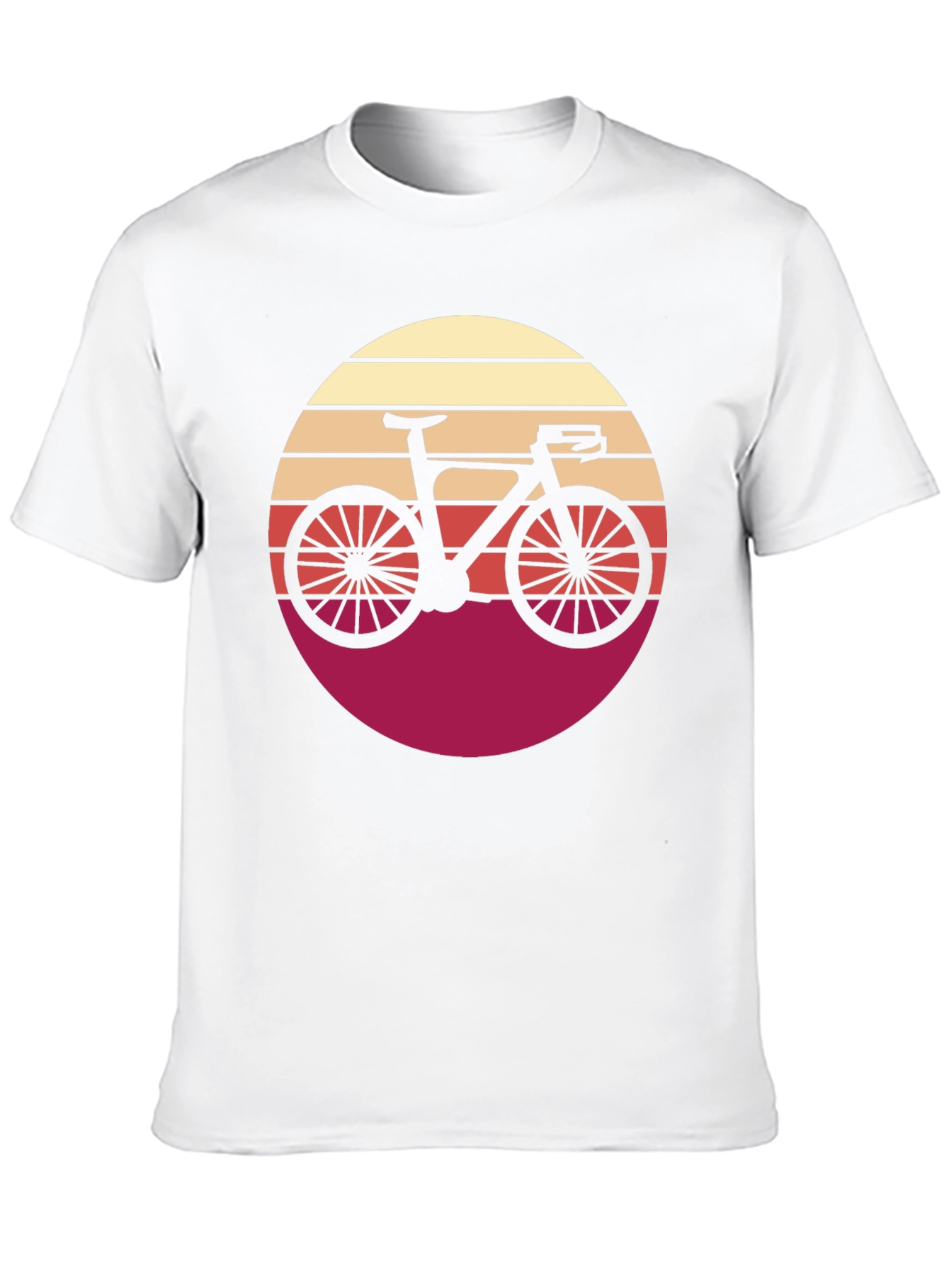 Black Retro Bicycle Sunset Graphic Tee - Black Cotton T-Shirt view 10