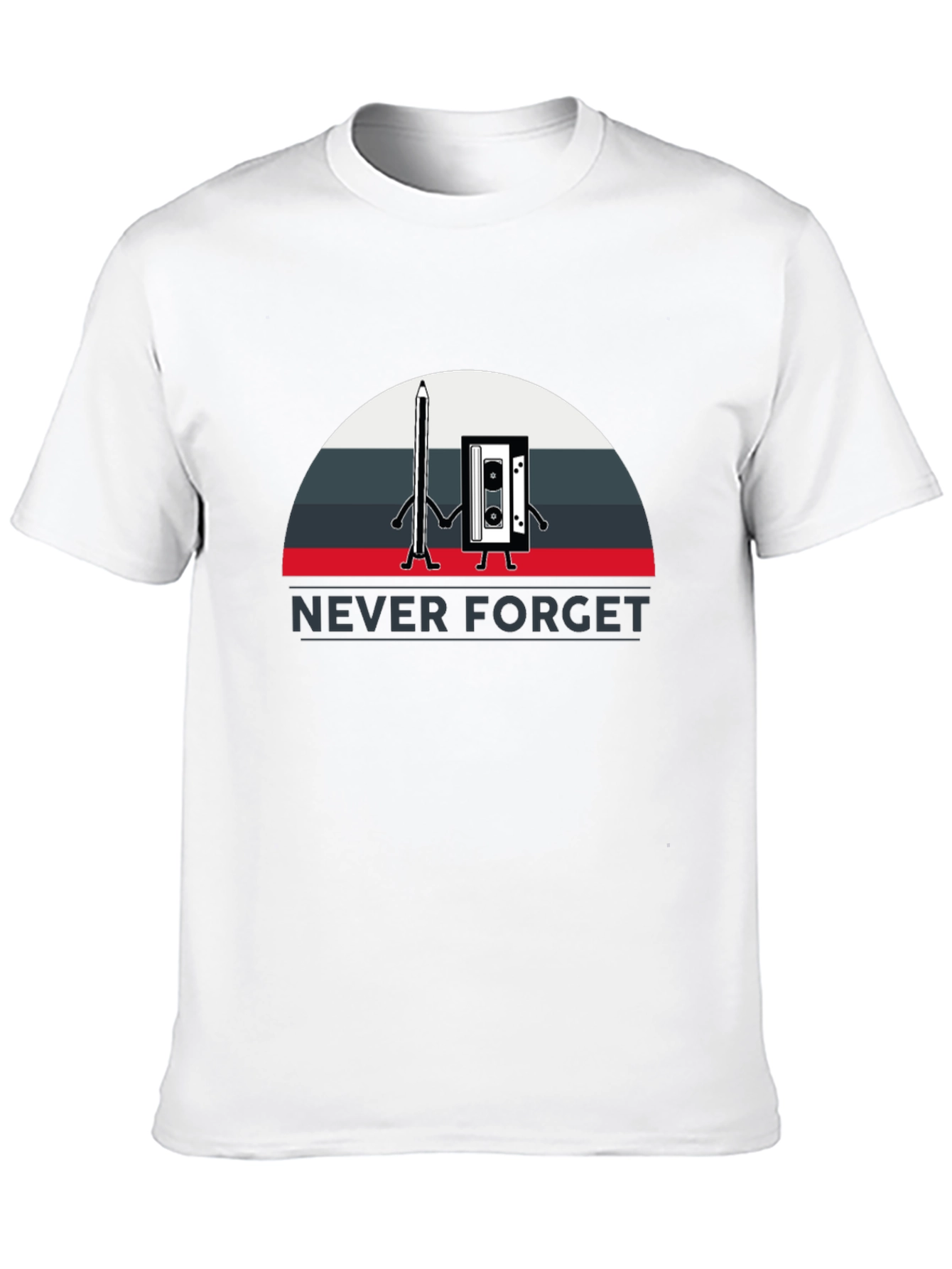 Black Retro "Never Forget" Graphic T-Shirt view 10