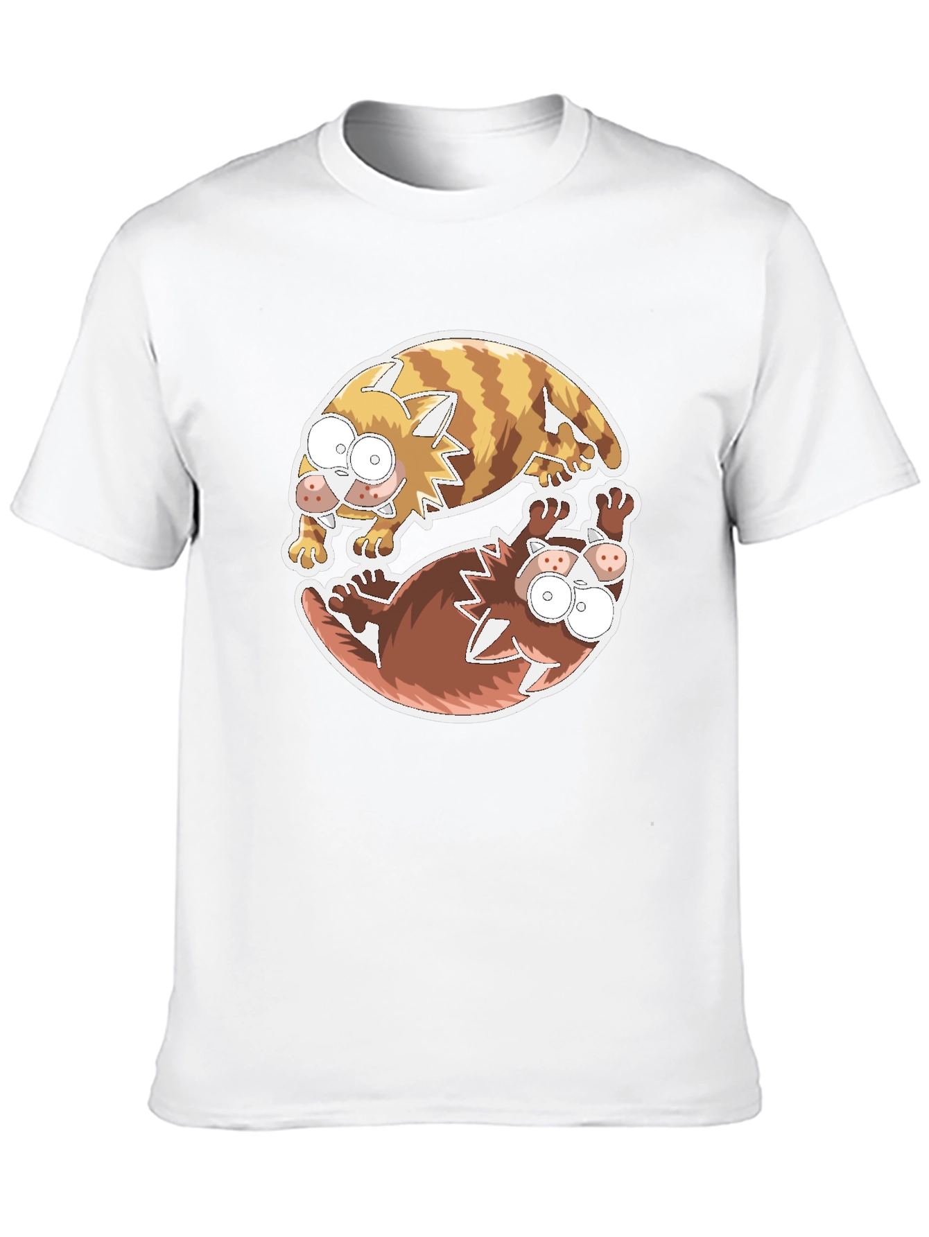 Black Yin Yang Cats Graphic Tee - Relaxed Fit view 10