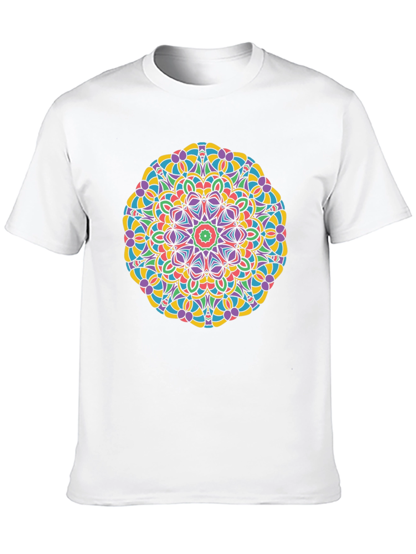 Black Colorful Mandala Graphic Print Crew Neck T-Shirt view 10