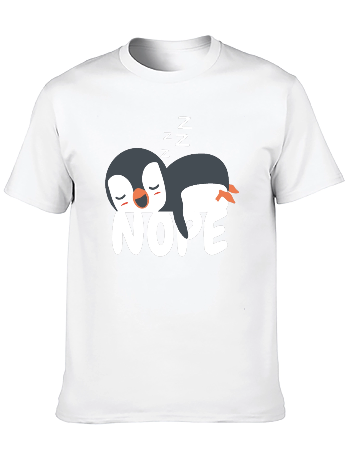 Black Nope Penguin T-Shirt - Funny Sleepy Penguin Tee view 10