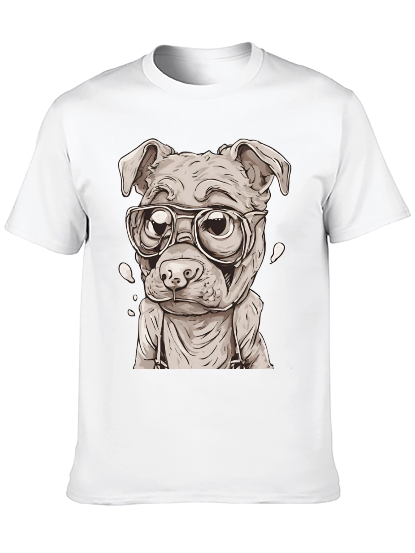 Black Hipster Dog T-Shirt - Cute Animal Graphic Tee view 10