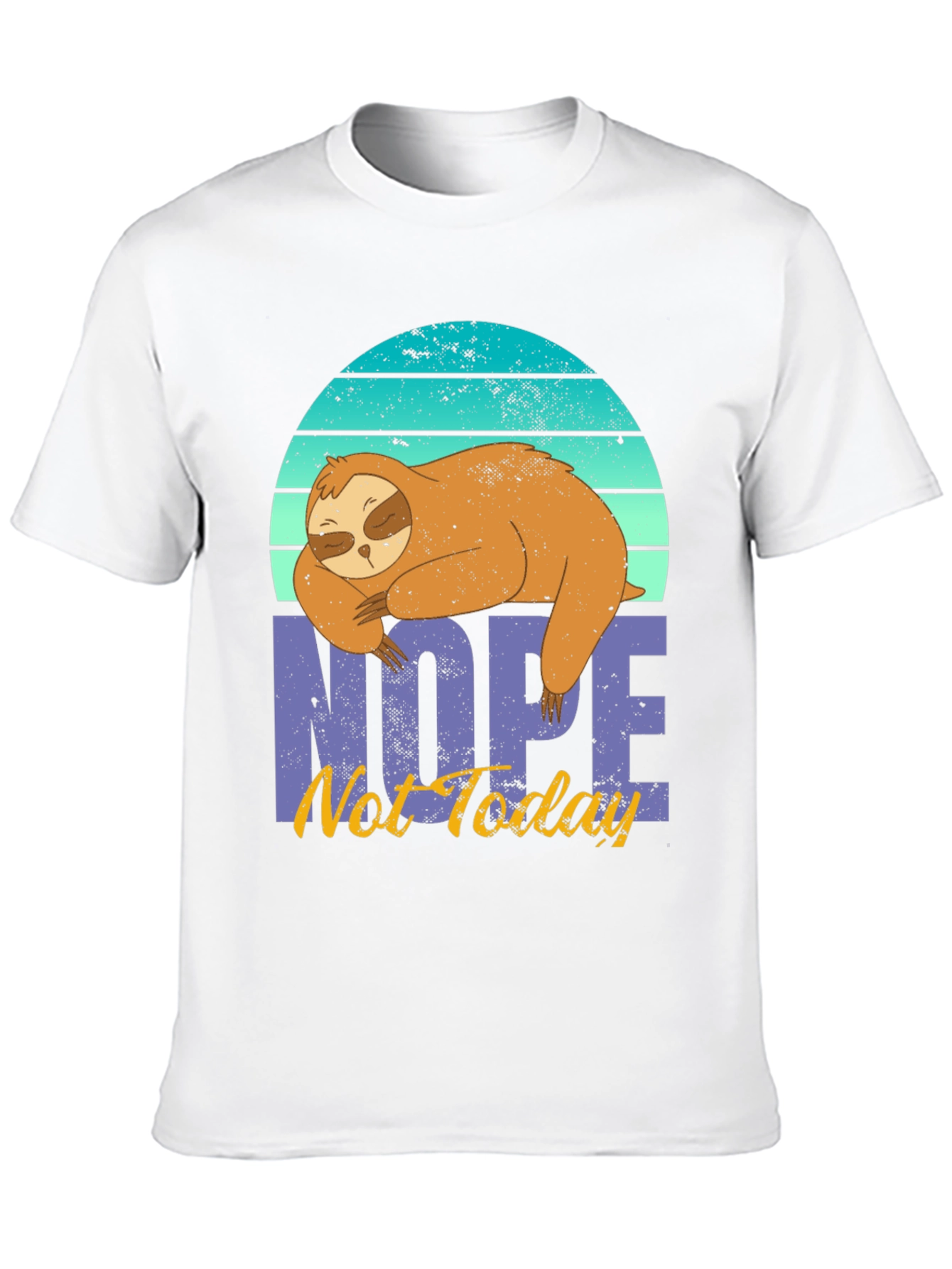 Black Nope, Not Today Sloth Graphic T-Shirt view 10