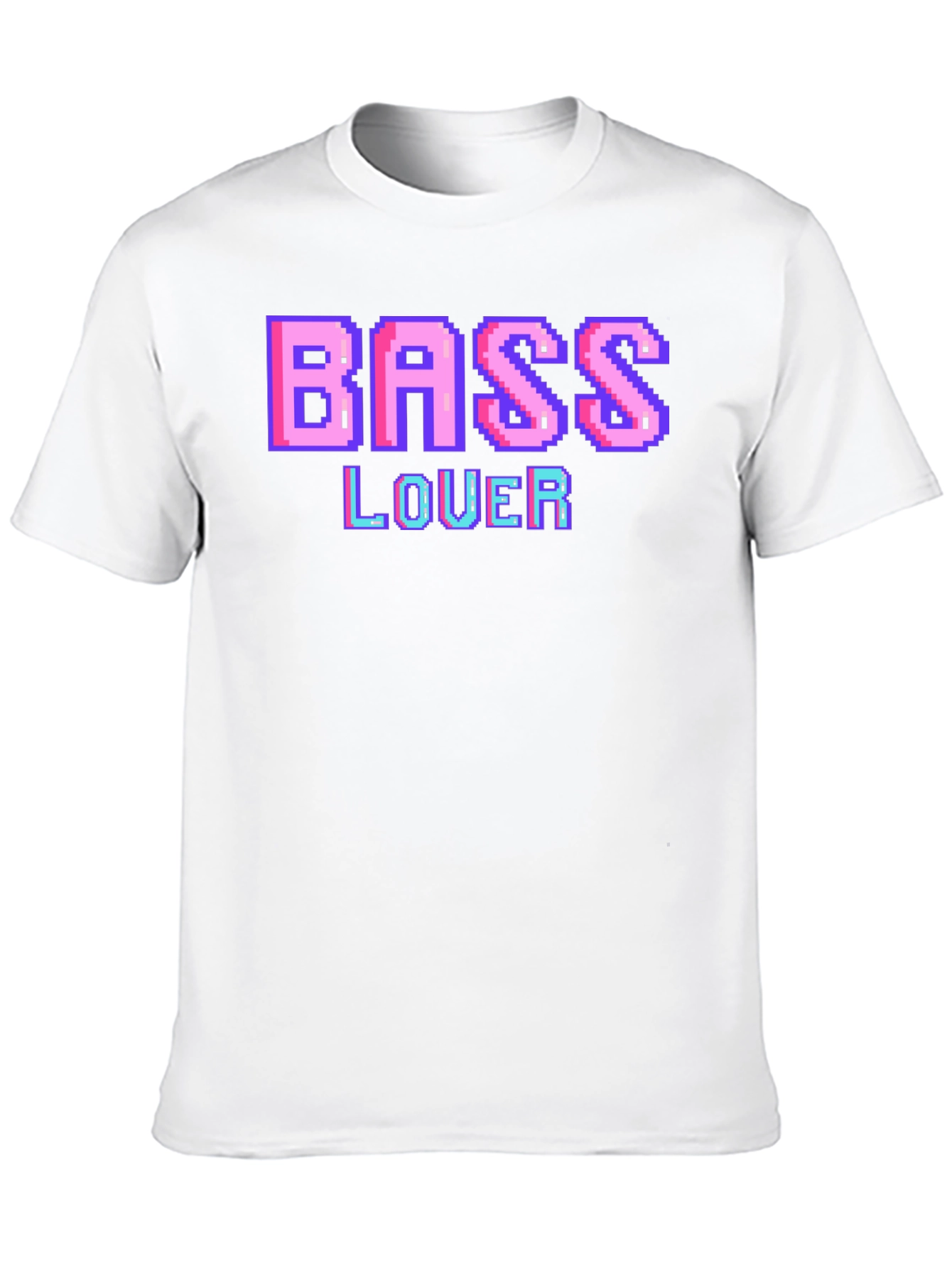 Black Retro Pixel Bass Lover Graphic Tee - Black view 10