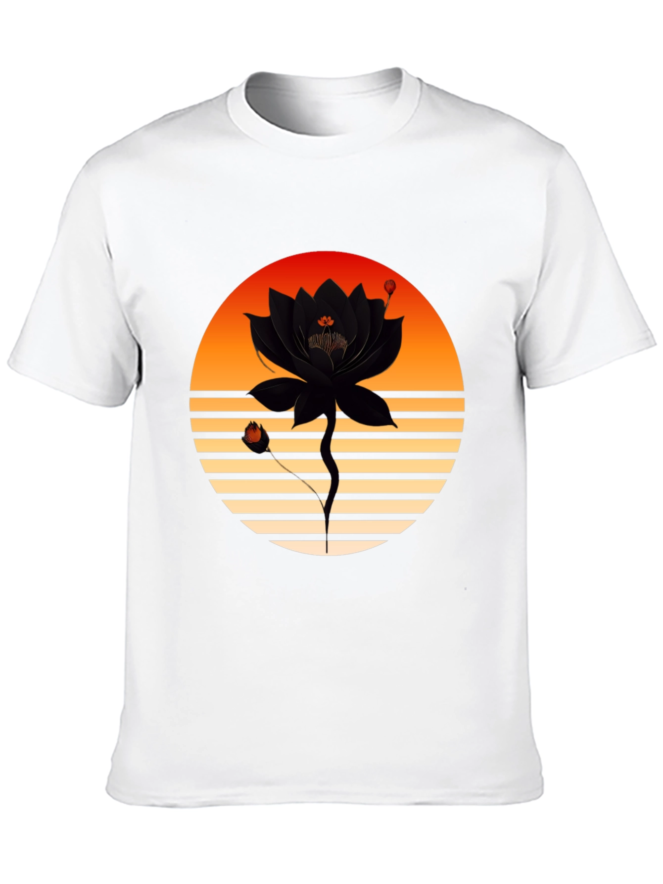 Black Sunset Lotus Graphic Tee view 10