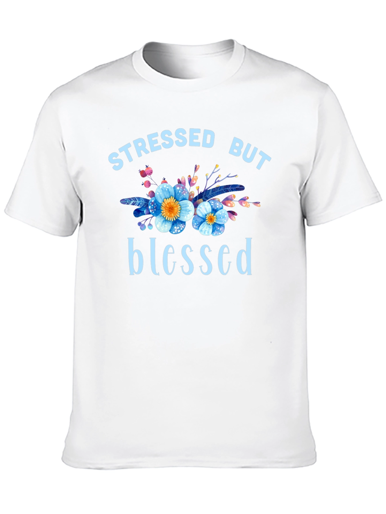 Black Stressed But Blessed Graphic T-Shirt view 10