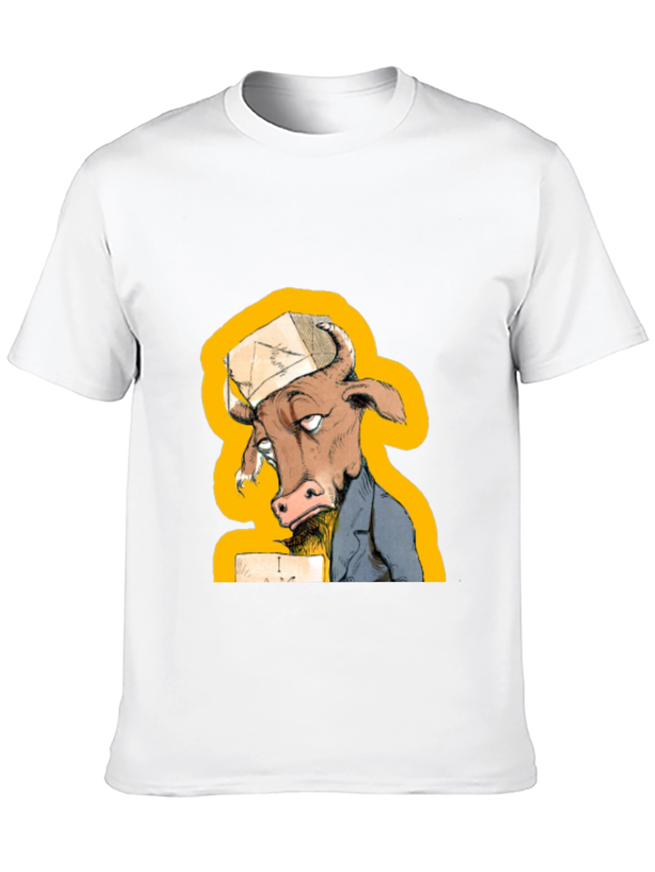 Black Funny Cow T-Shirt - Novelty Cartoon Animal Tee view 10