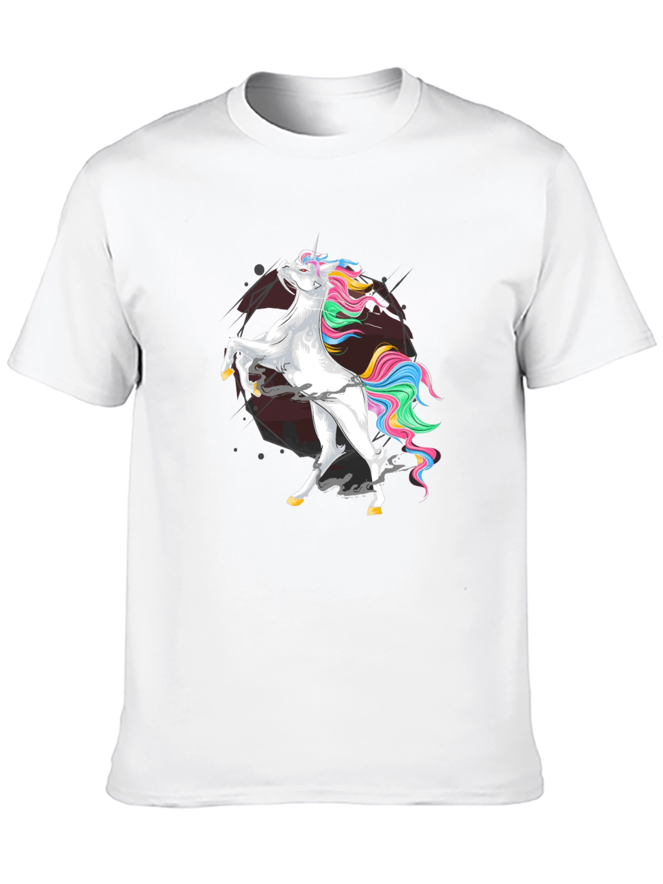 Black Unicorn Graphic Tee - Men's Black Cotton Shirt view 10