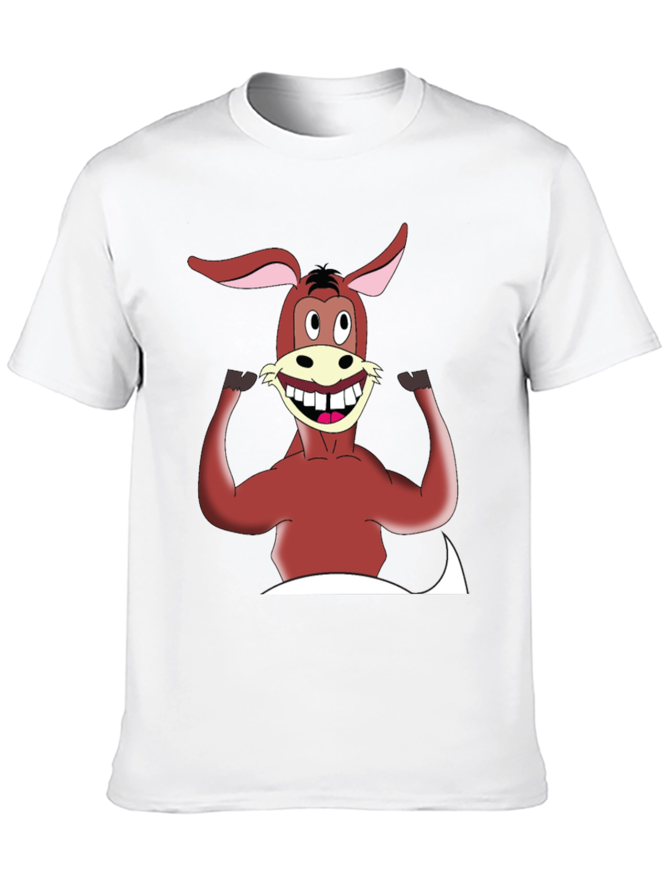 Black Cartoon Donkey Graphic Tee - Men's Black T-Shirt view 10