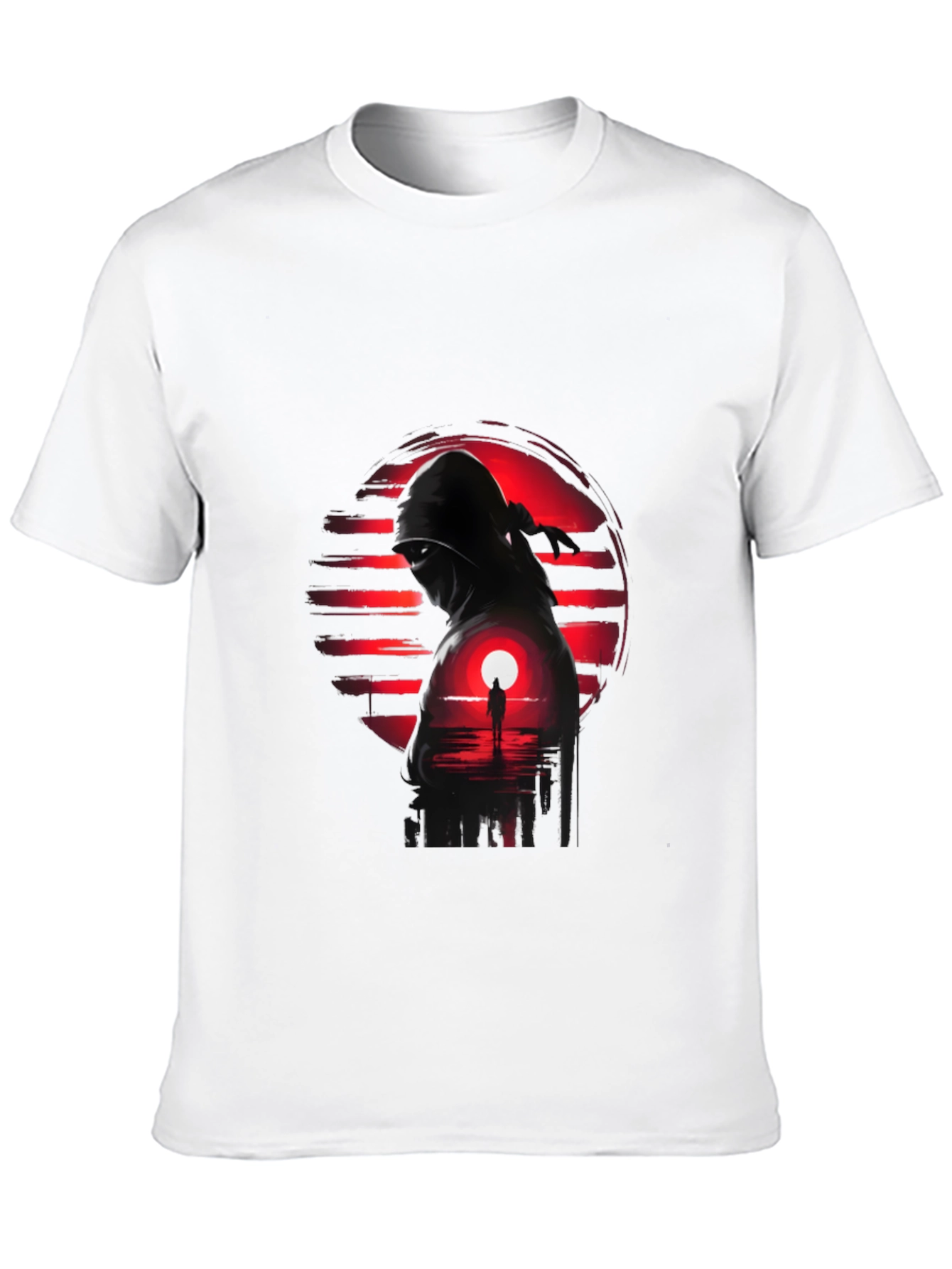 Black Ninja Sunset Graphic Tee - Cool Graphic T-Shirt view 10