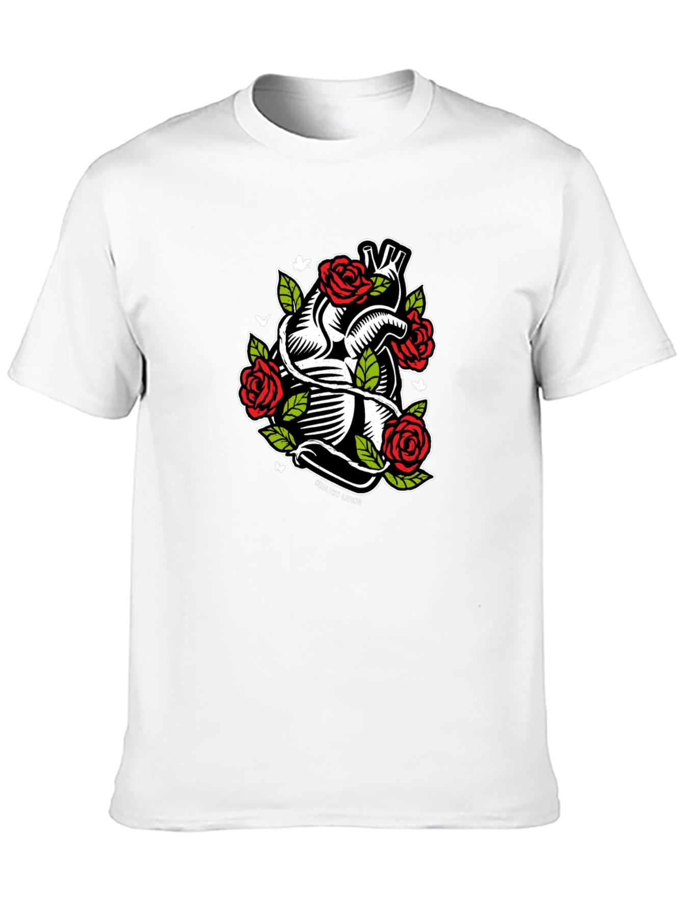 Black Heart & Roses Graphic T-Shirt - Black view 10