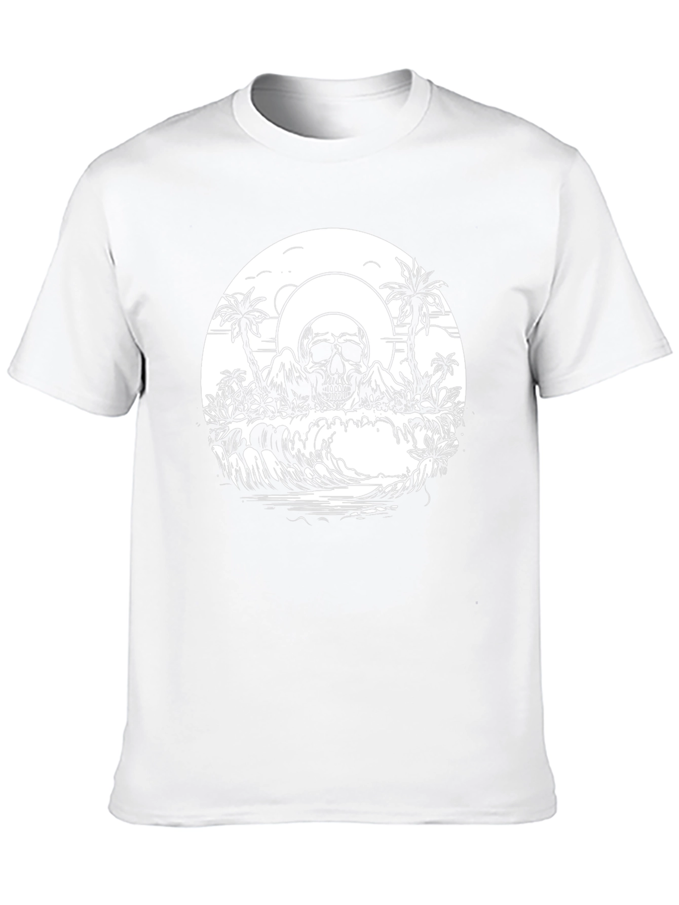 Black Skull Island Graphic Tee - Black Cotton T-Shirt view 10