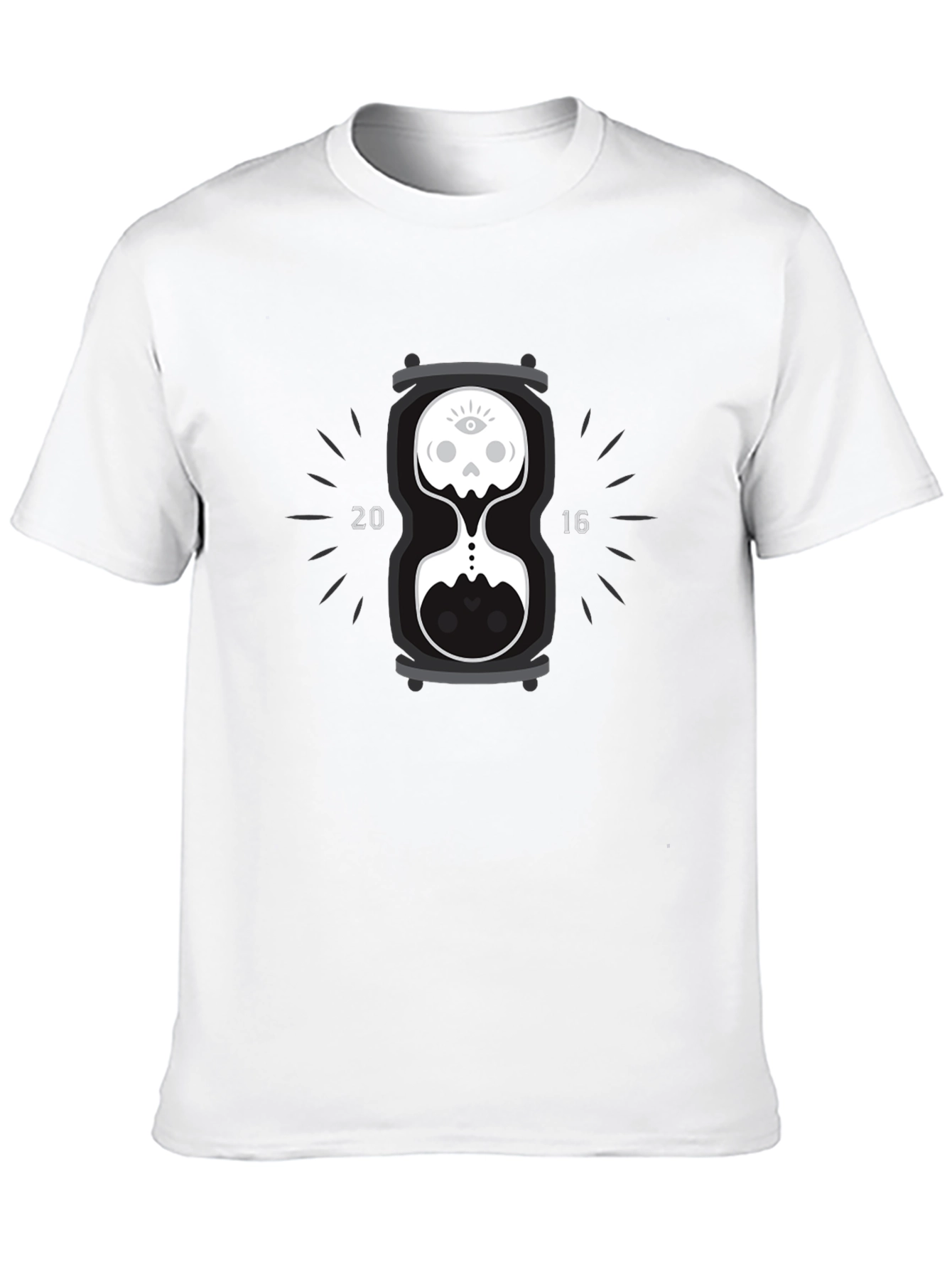 Black Skull Hourglass Graphic Tee - Time Flies! view 10