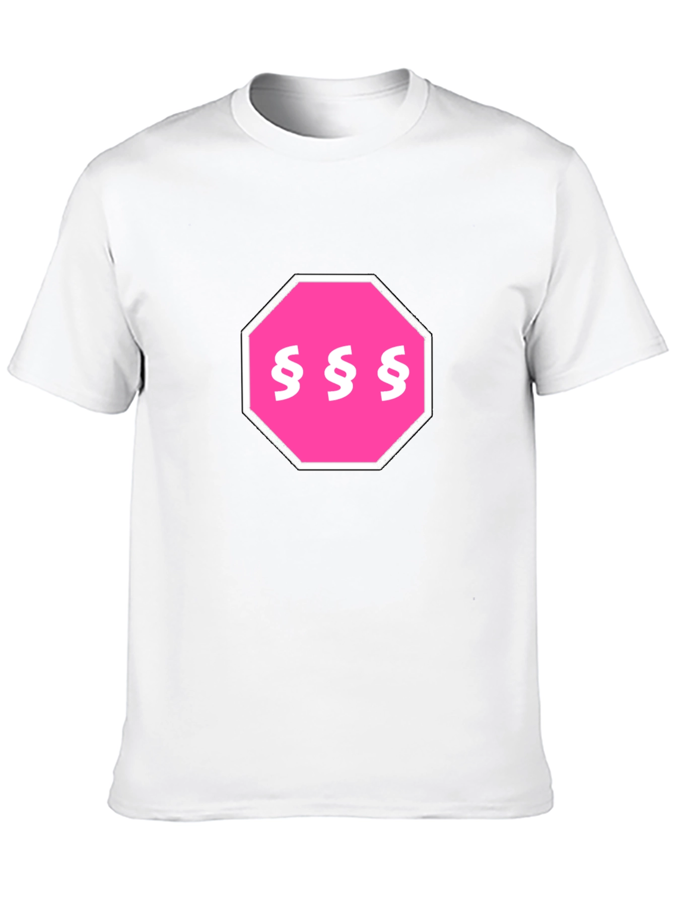 Black Pink Section Symbol Stop Sign T-Shirt view 10