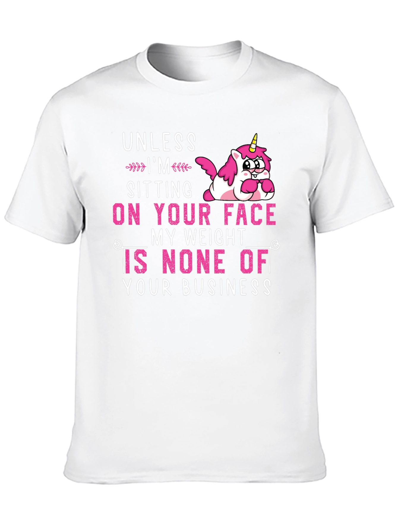 Black Unicorn Graphic T-Shirt: My Weight is None of Your Business view 10